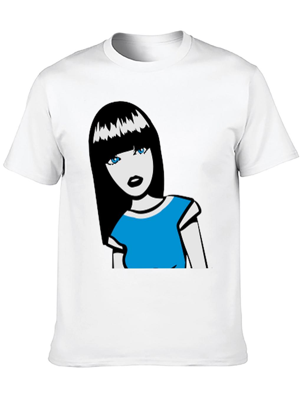 Cartoon Girl Graphic Tee - Black