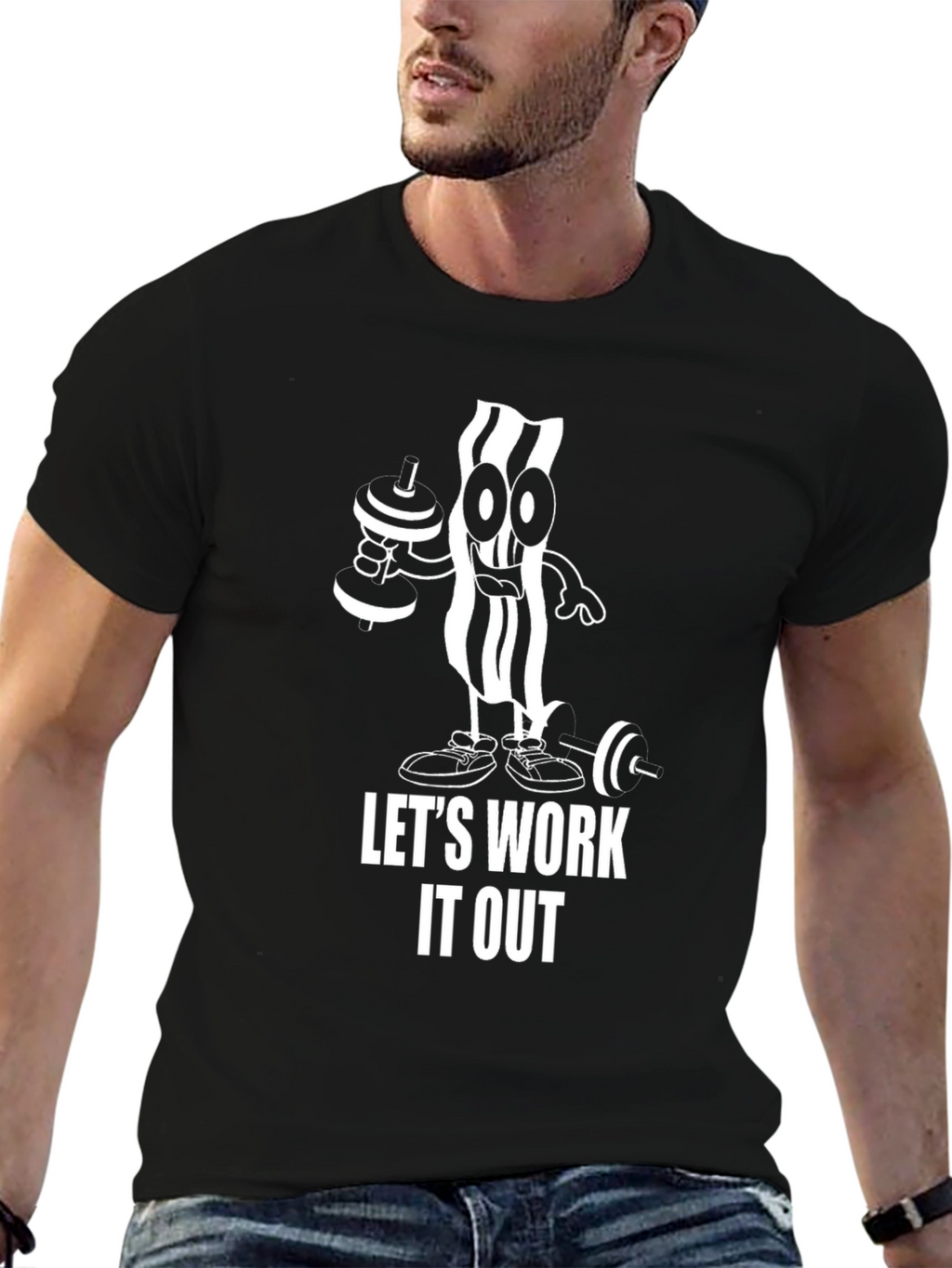 Lets Work It Out Black Graphic Tee