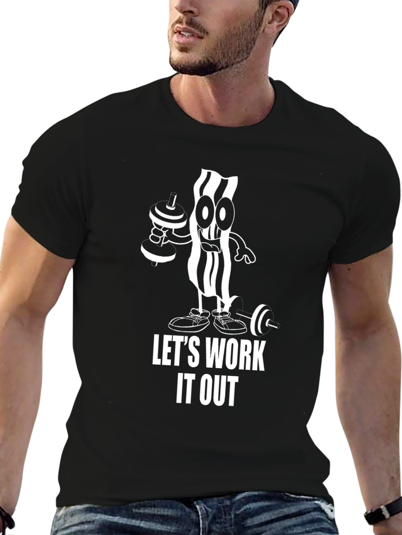 Lets Work It Out Black Graphic Tee