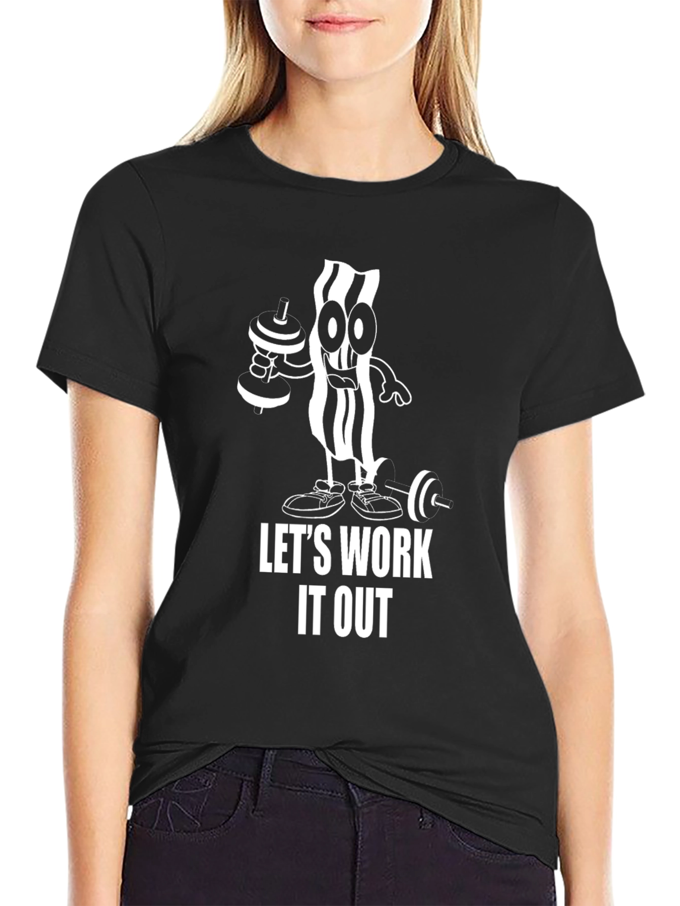 Lets Work It Out Black Graphic Tee