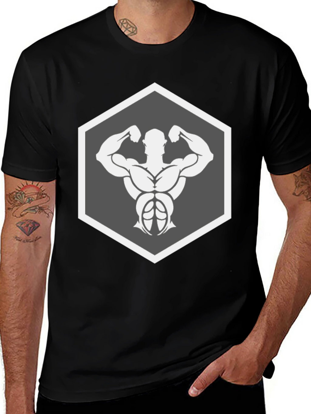 Muscle Man Black T-Shirt