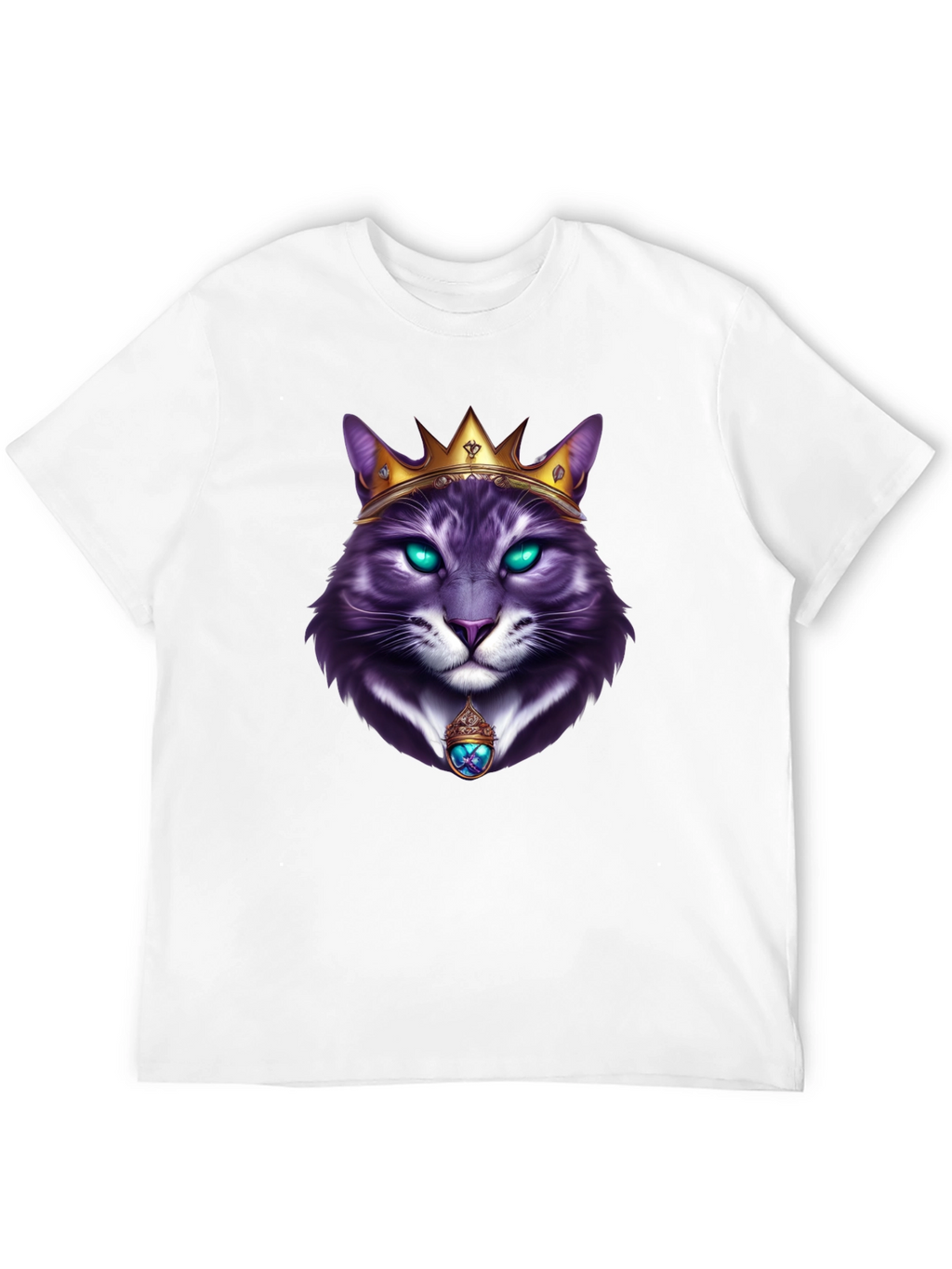 Royal Cat Graphic T-Shirt - Kingly Feline Design