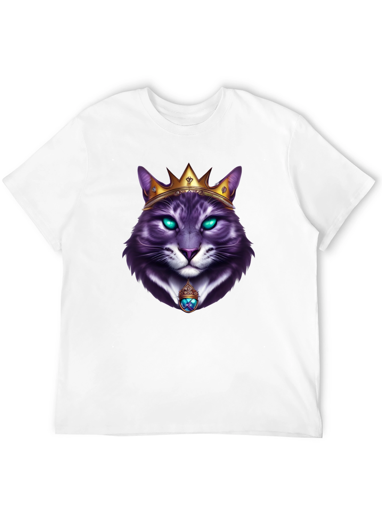 Royal Cat Graphic T-Shirt - Kingly Feline Design