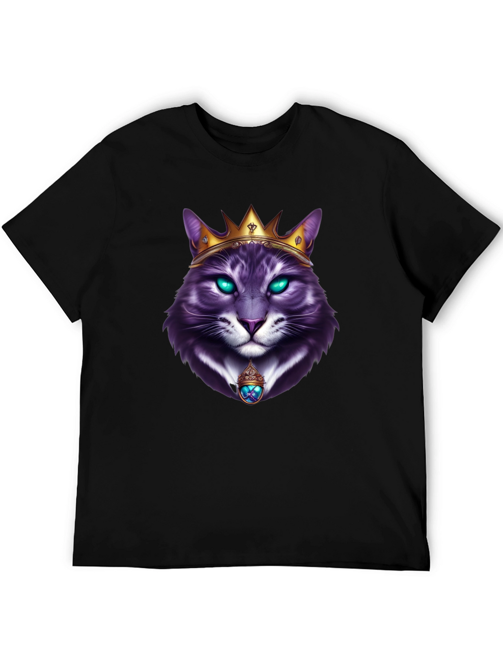 Royal Cat Graphic T-Shirt - Kingly Feline Design
