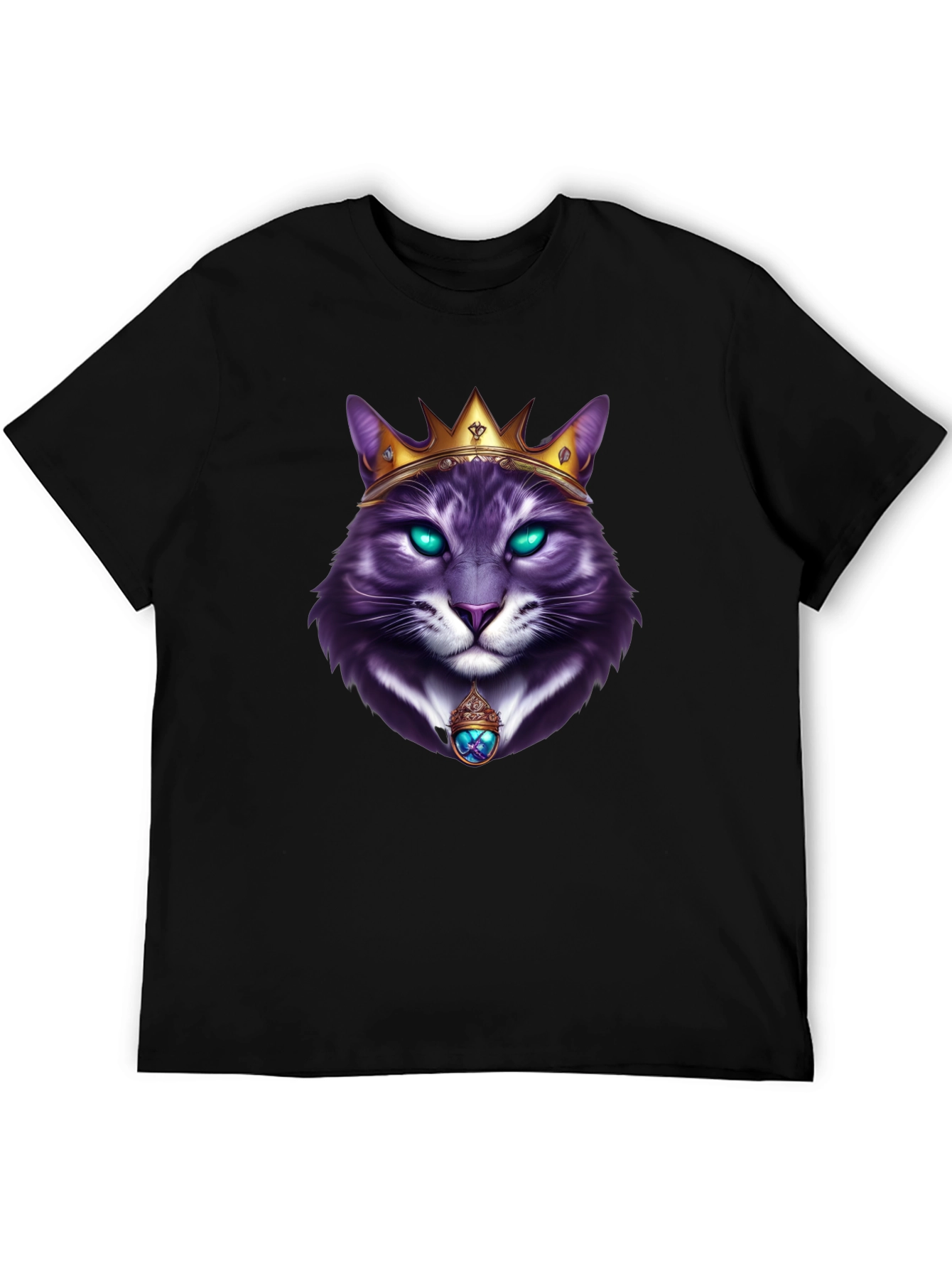 Royal Cat Graphic T-Shirt - Kingly Feline Design