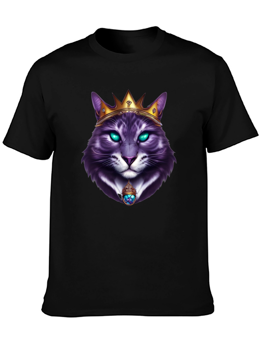 Royal Cat Graphic T-Shirt - Kingly Feline Design