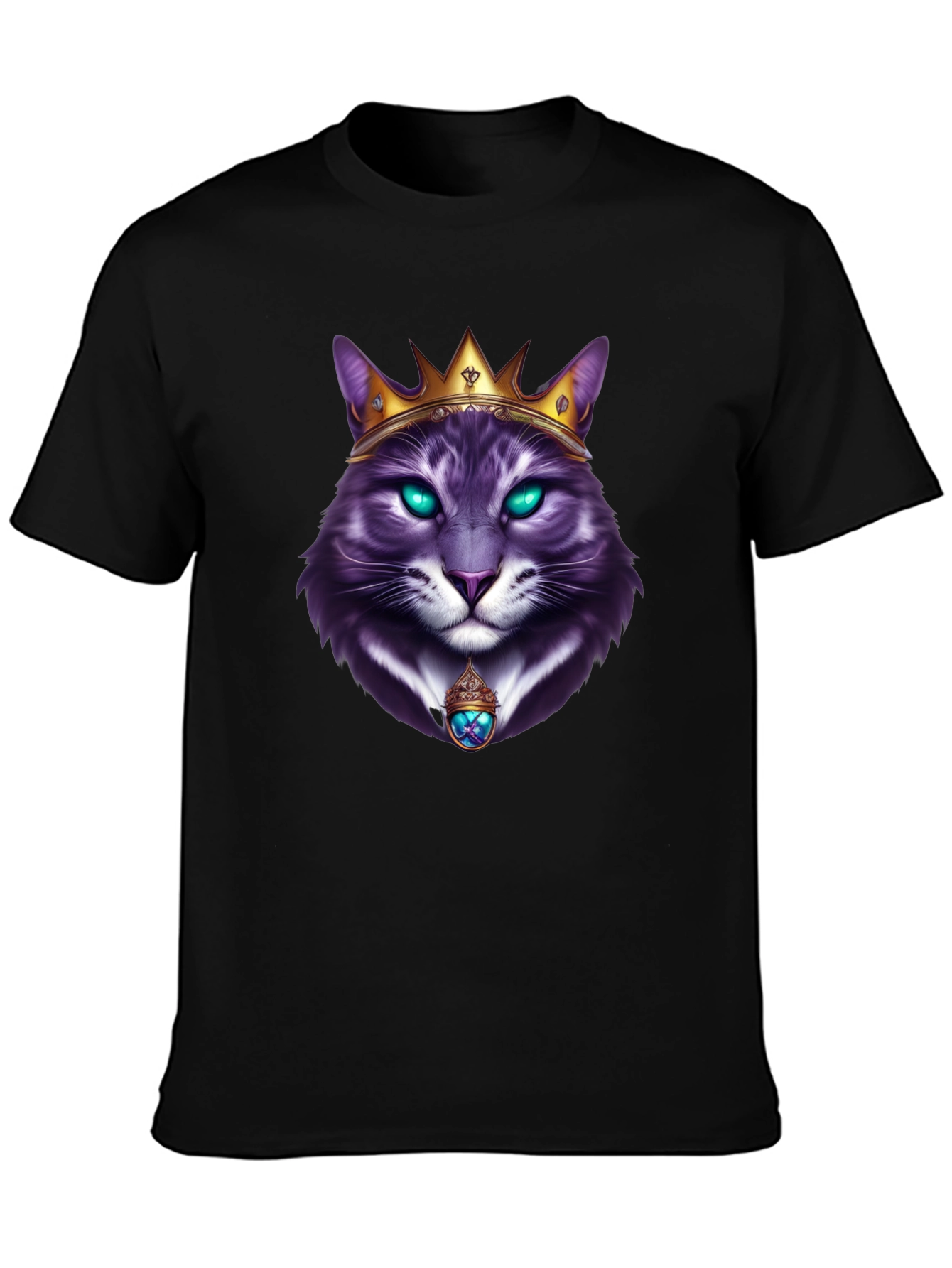 Royal Cat Graphic T-Shirt - Kingly Feline Design