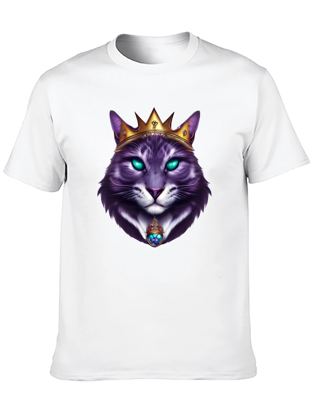 Royal Cat Graphic T-Shirt - Kingly Feline Design