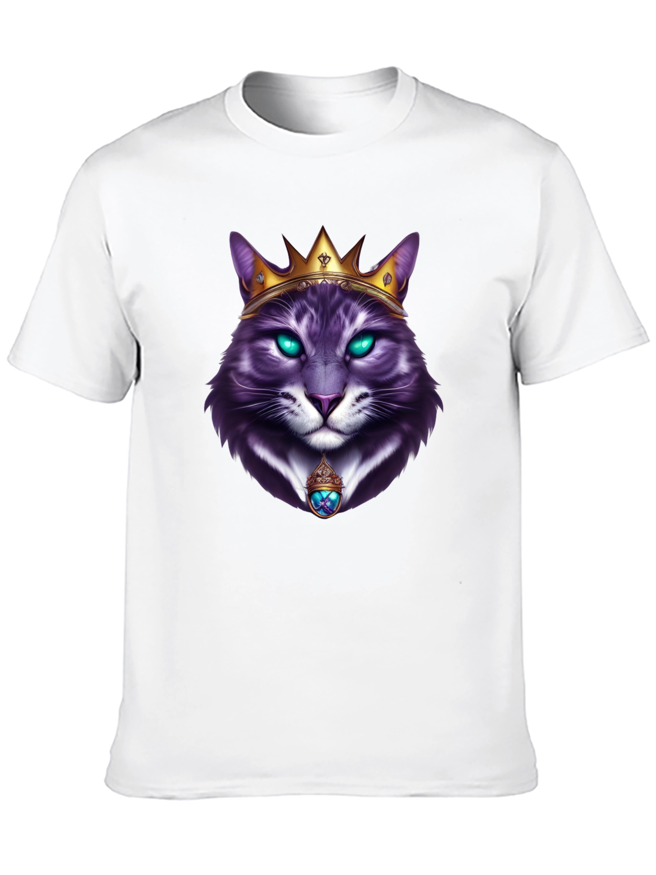 Royal Cat Graphic T-Shirt - Kingly Feline Design