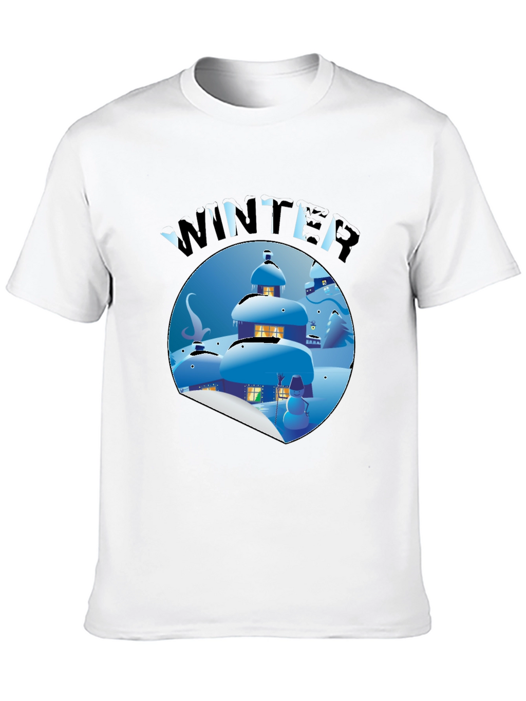 Winter Scene Graphic Tee - Unisex Black Shirt