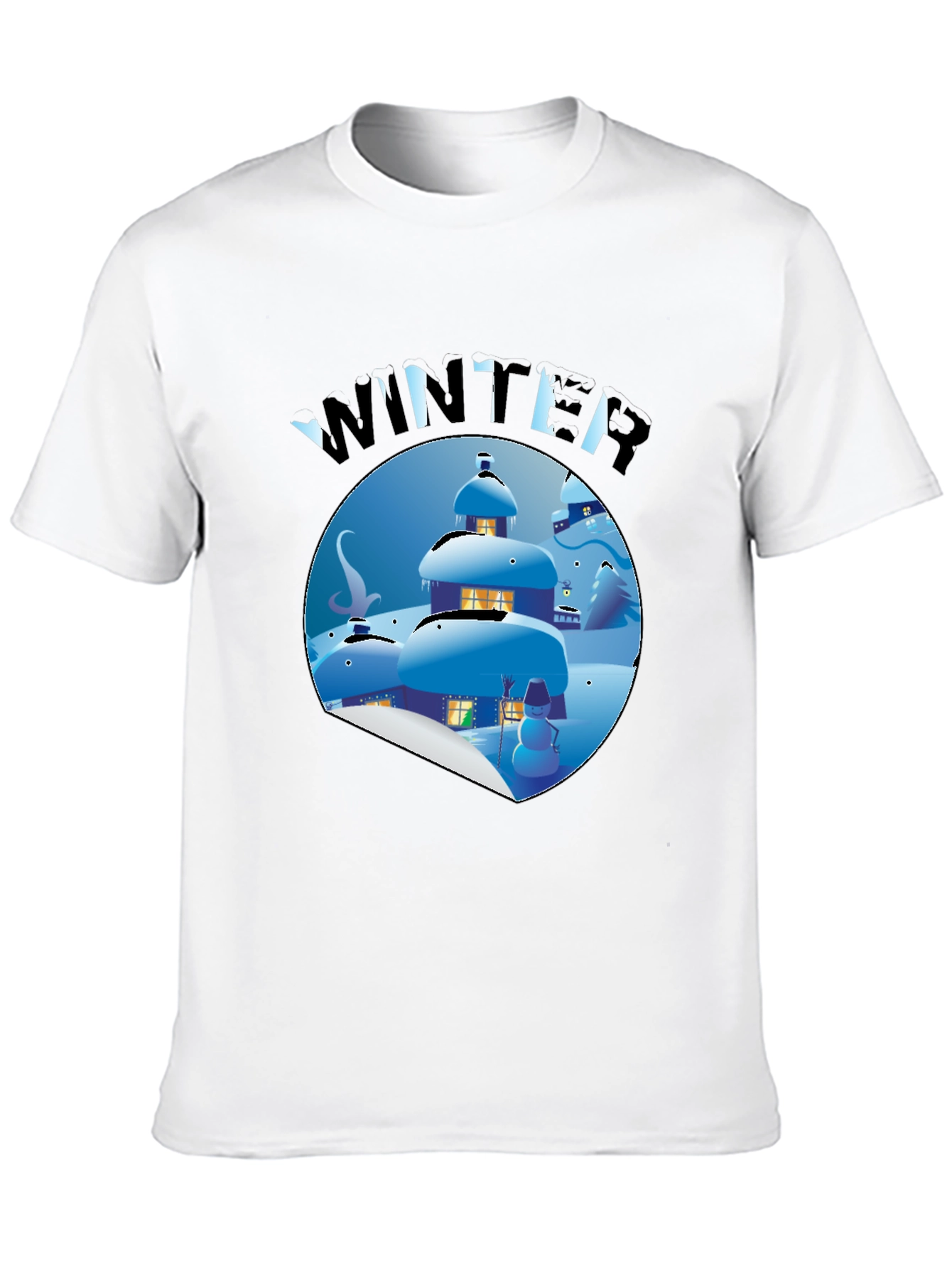 Winter Scene Graphic Tee - Unisex Black Shirt