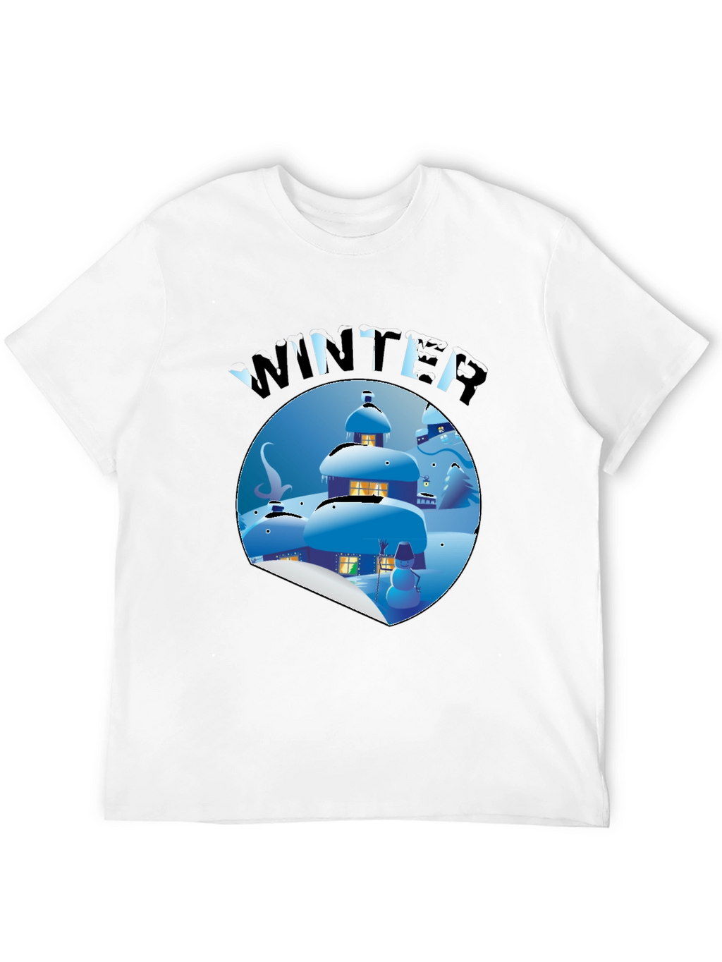 Winter Scene Graphic Tee - Unisex Black Shirt