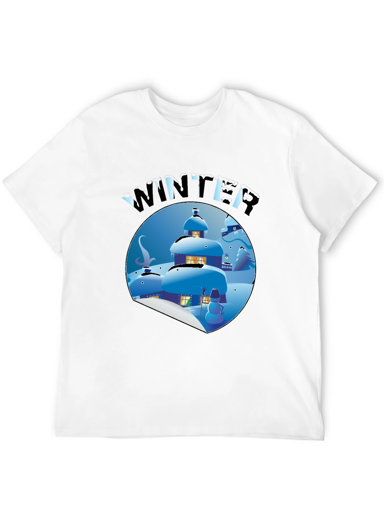 Winter Scene Graphic Tee - Unisex Black Shirt