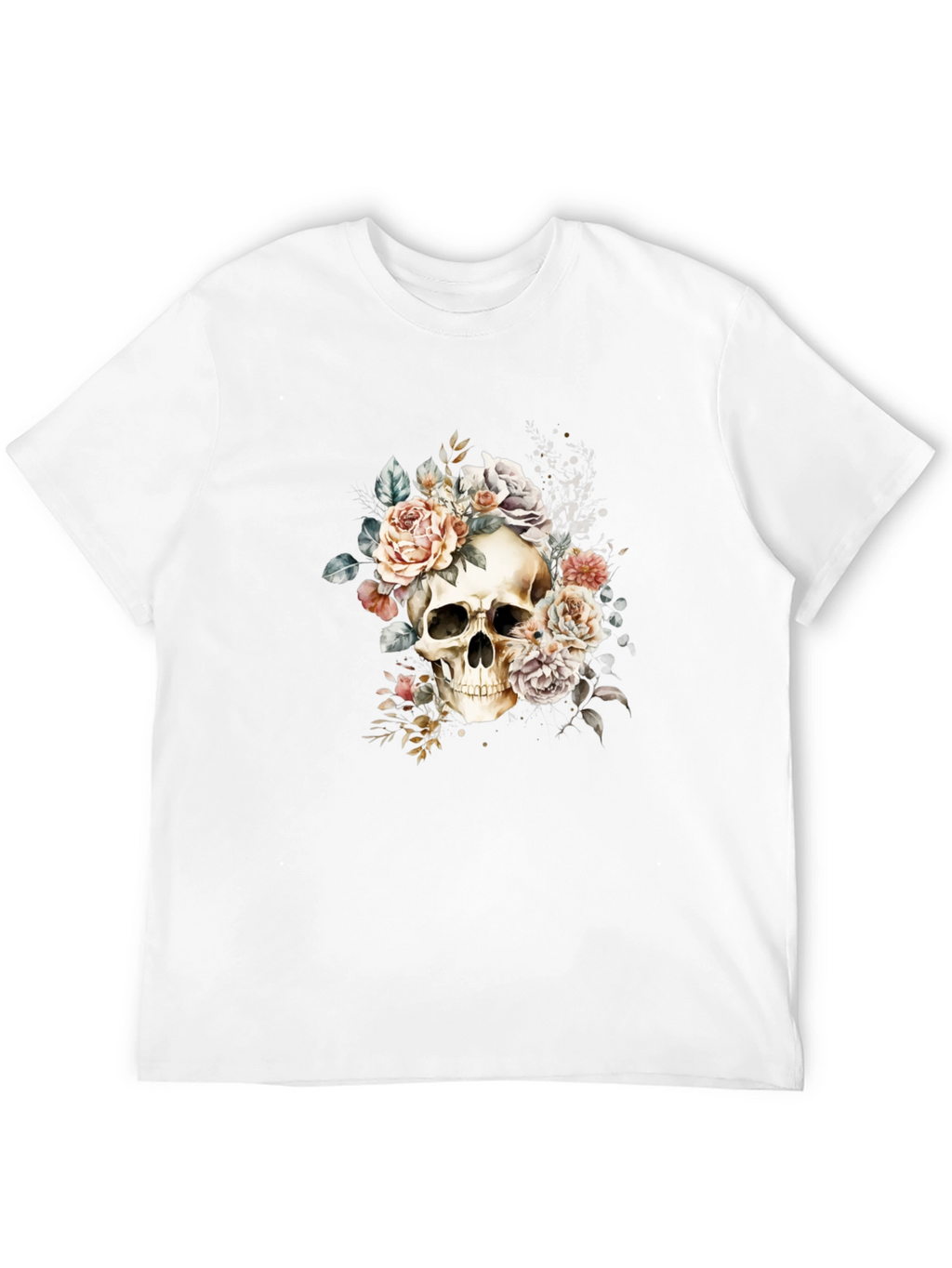 Skull & Roses Graphic Tee - Edgy Style