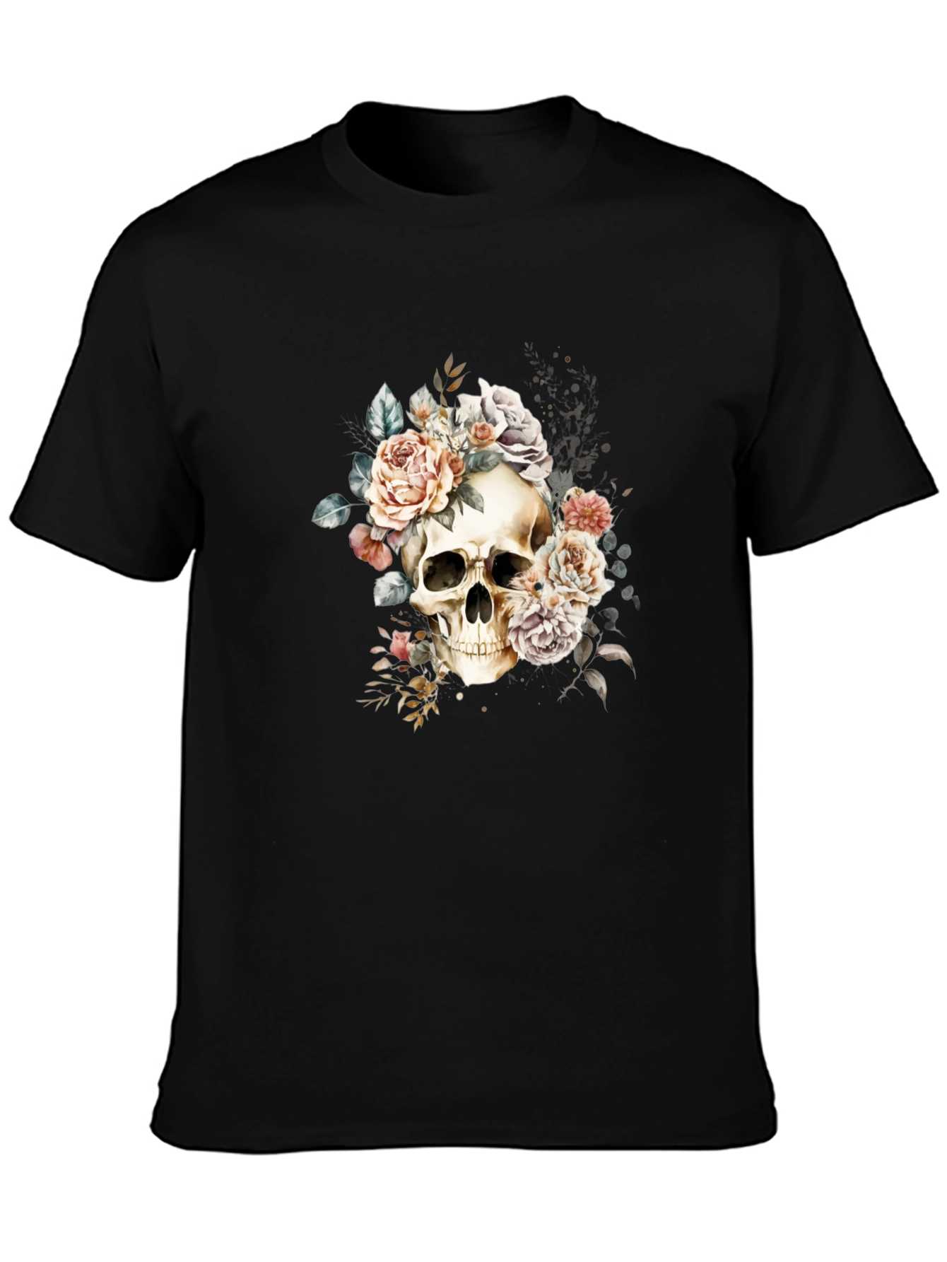Skull & Roses Graphic Tee - Edgy Style