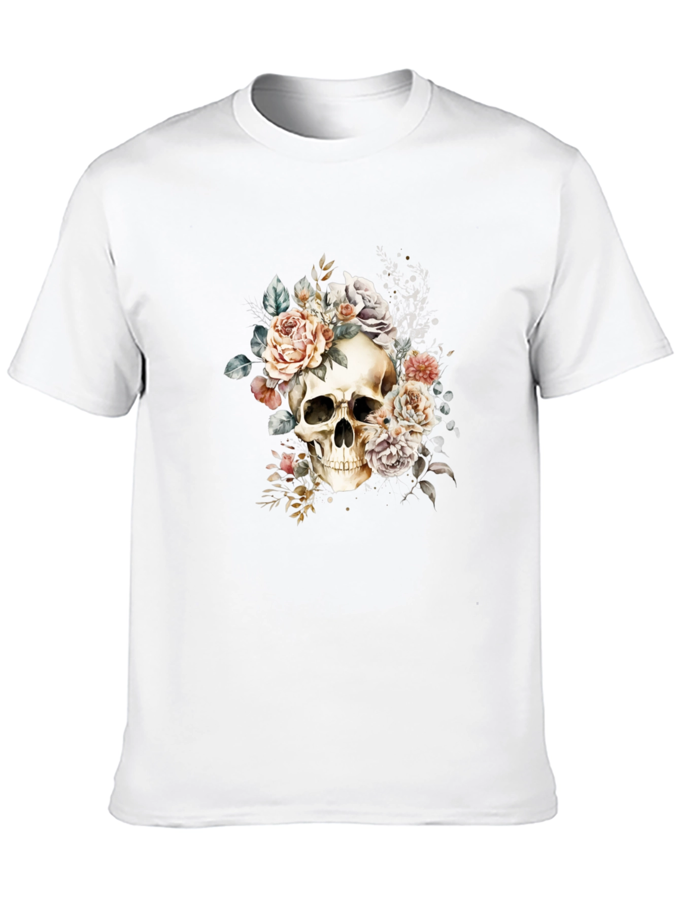 Skull & Roses Graphic Tee - Edgy Style