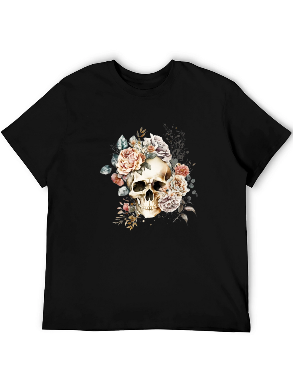 Skull & Roses Graphic Tee - Edgy Style
