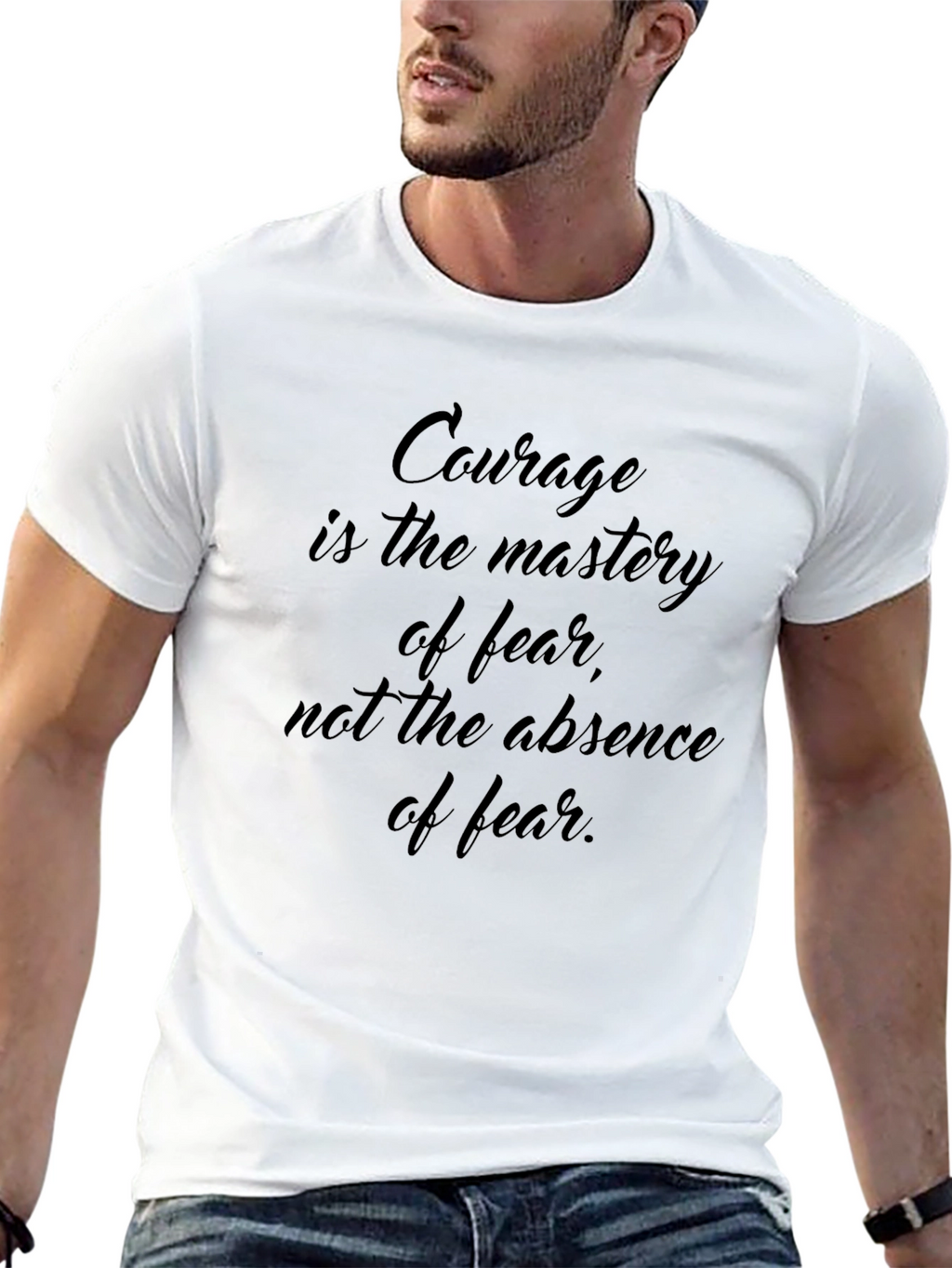 Courage Quote Black T-Shirt