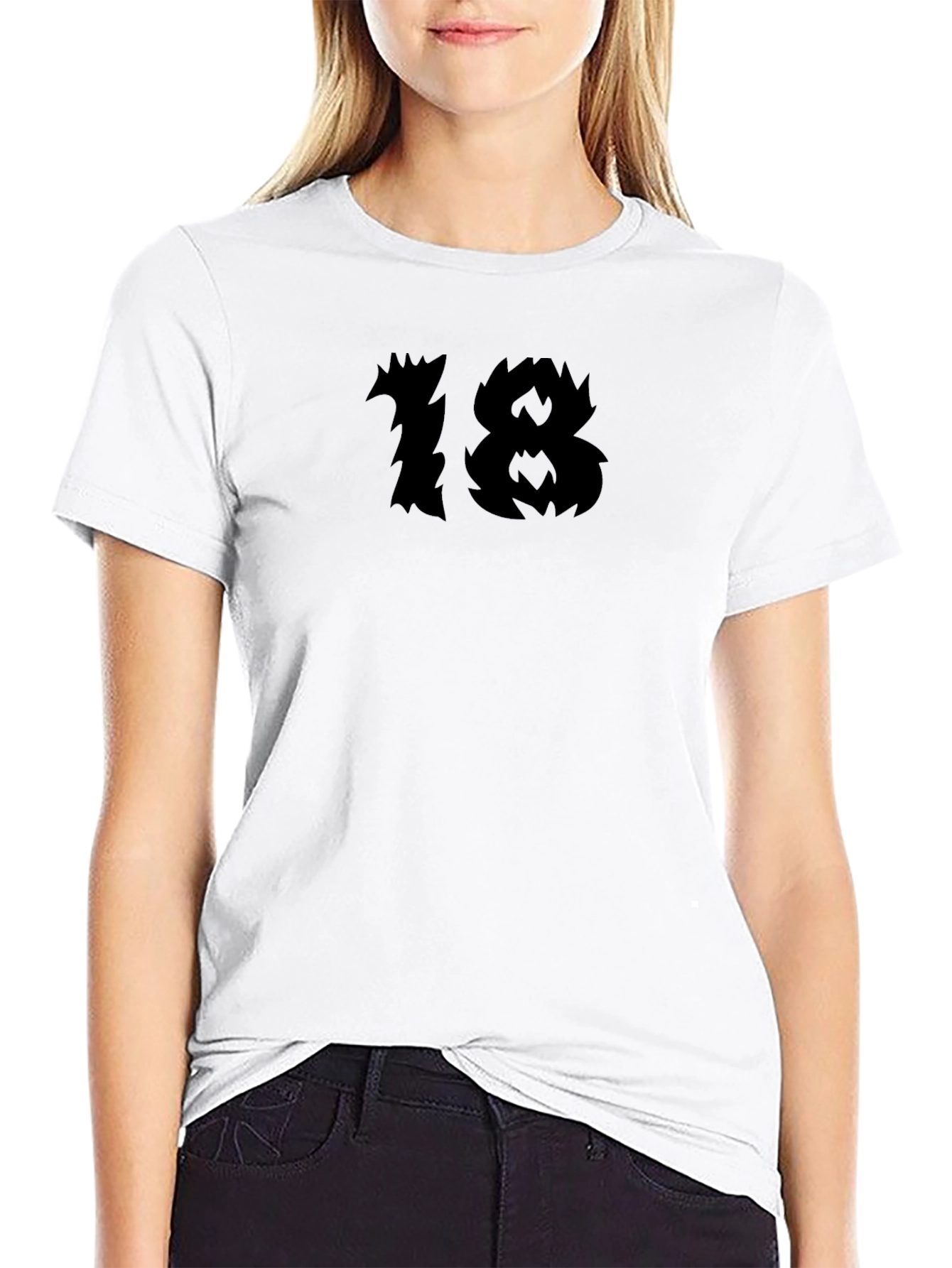 Mens Black Graphic Tee - Edgy 18 Design