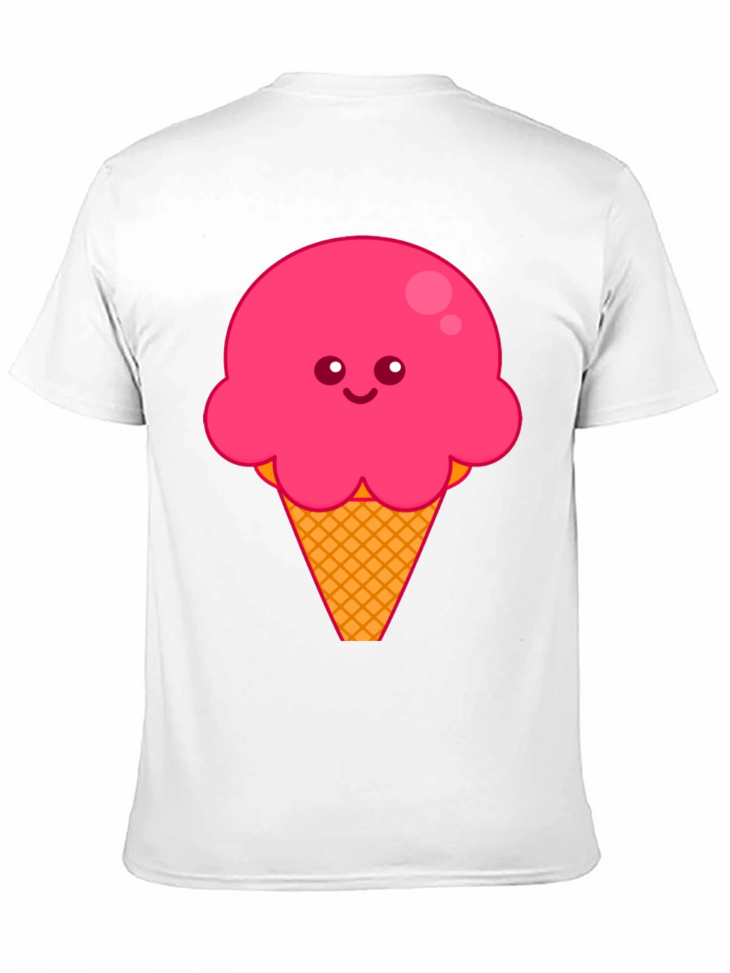 Cute Ice Cream Graphic Tee - Black Cotton T-Shirt