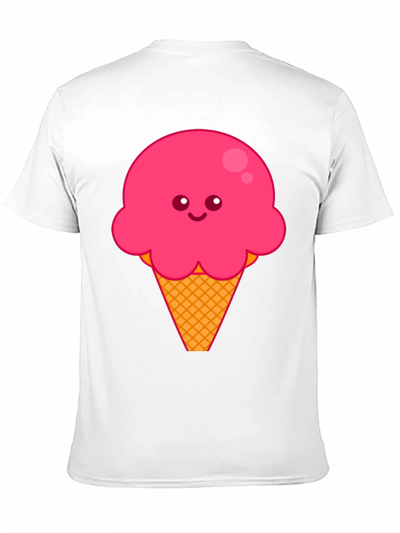 Cute Ice Cream Graphic Tee - Black Cotton T-Shirt