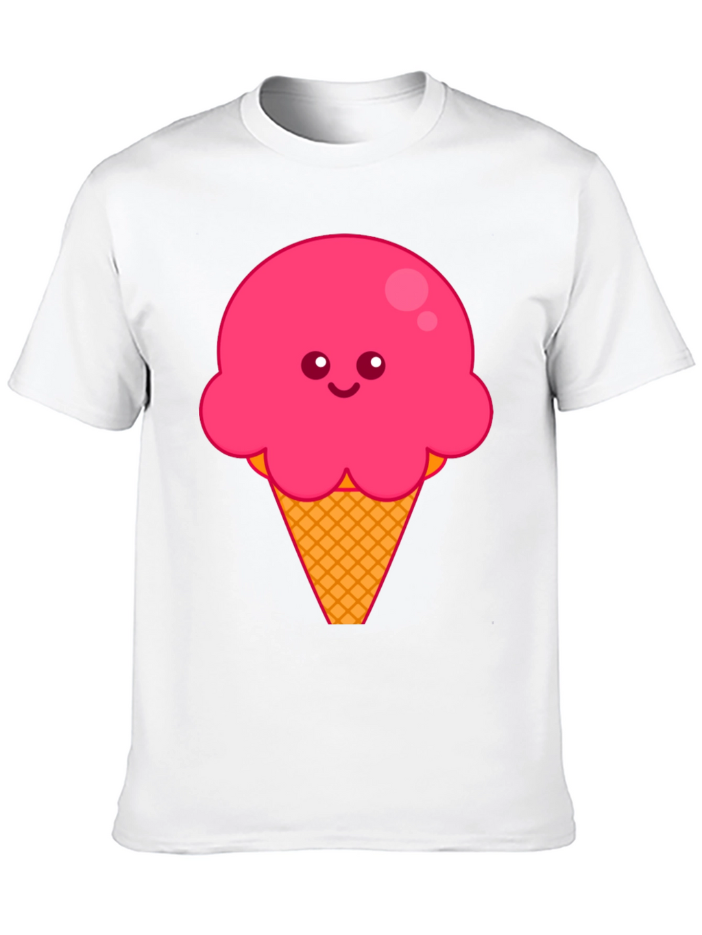 Cute Ice Cream Graphic Tee - Black Cotton T-Shirt