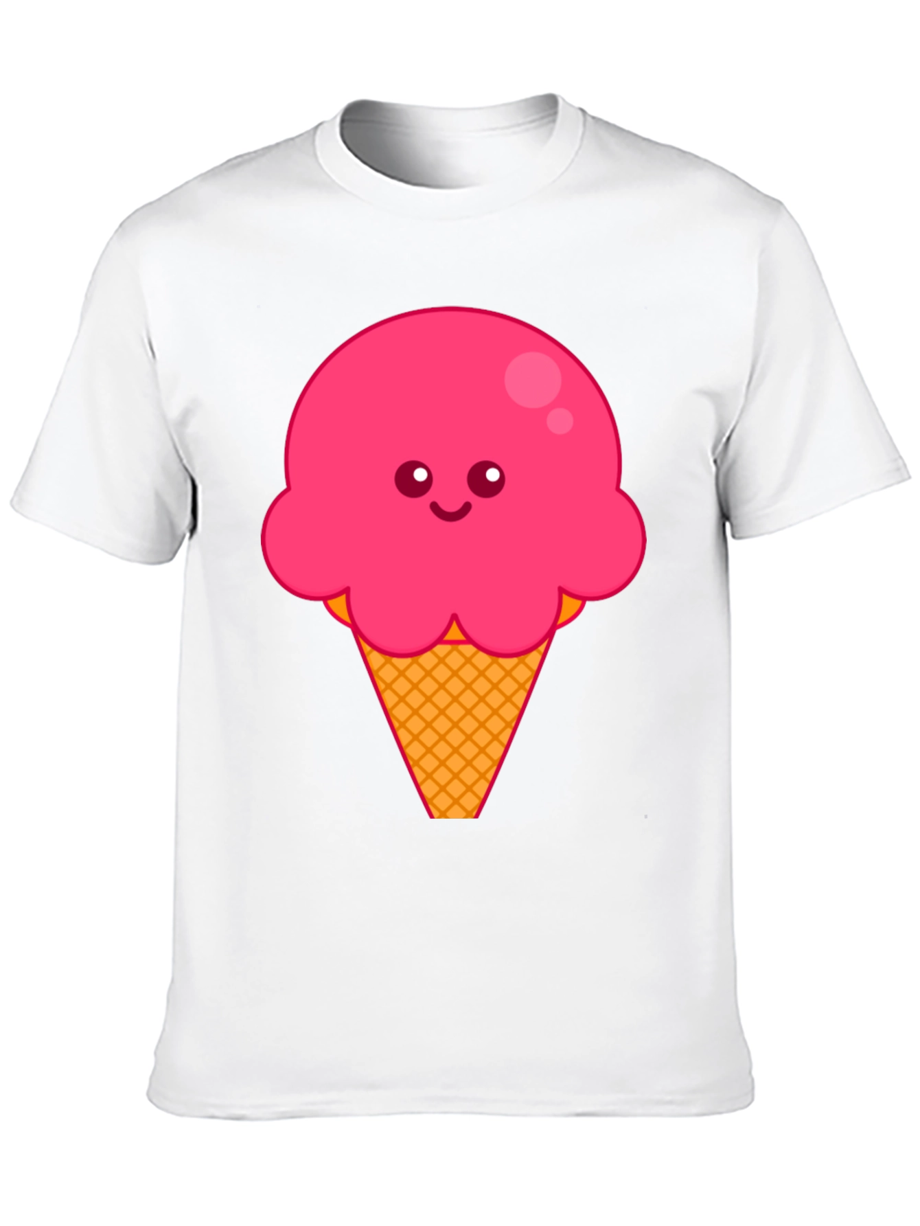 Cute Ice Cream Graphic Tee - Black Cotton T-Shirt