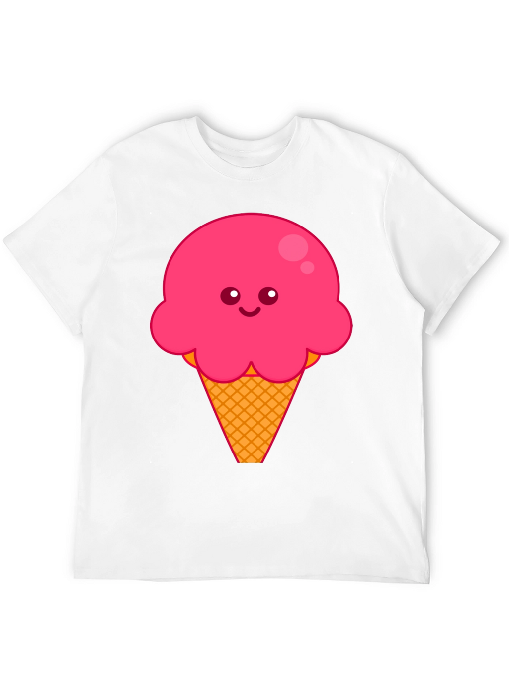 Cute Ice Cream Graphic Tee - Black Cotton T-Shirt