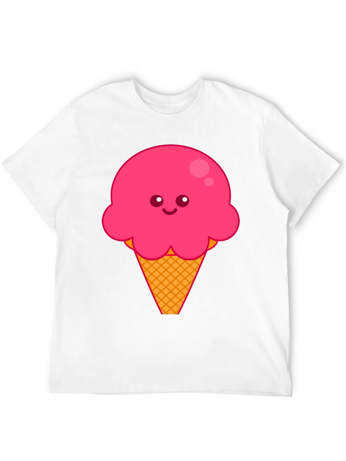 Cute Ice Cream Graphic Tee - Black Cotton T-Shirt