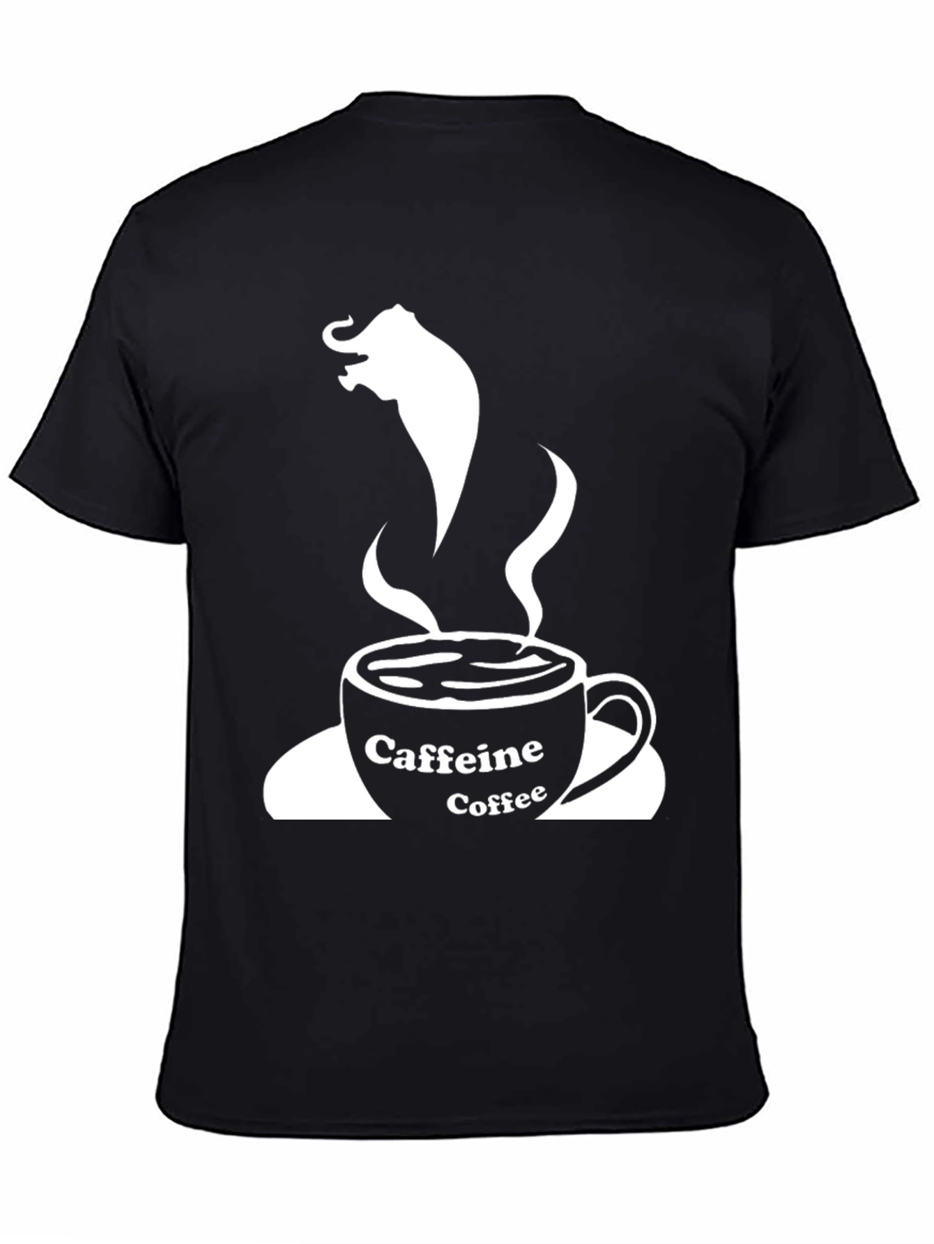 Caffeine Coffee Elephant T-Shirt - Black
