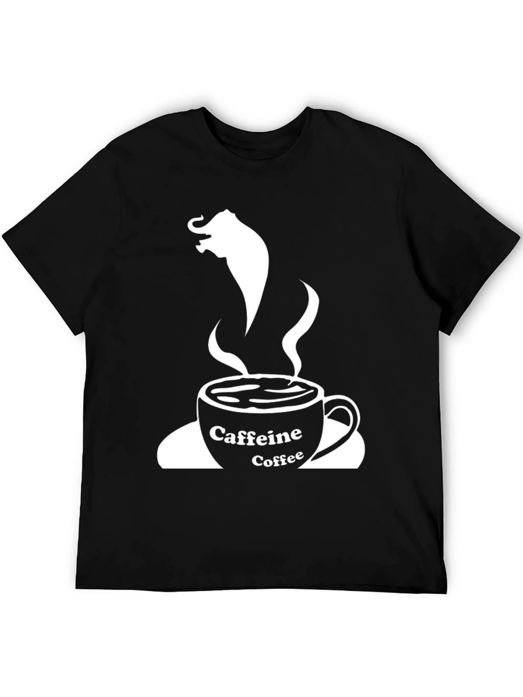 Caffeine Coffee Elephant T-Shirt - Black