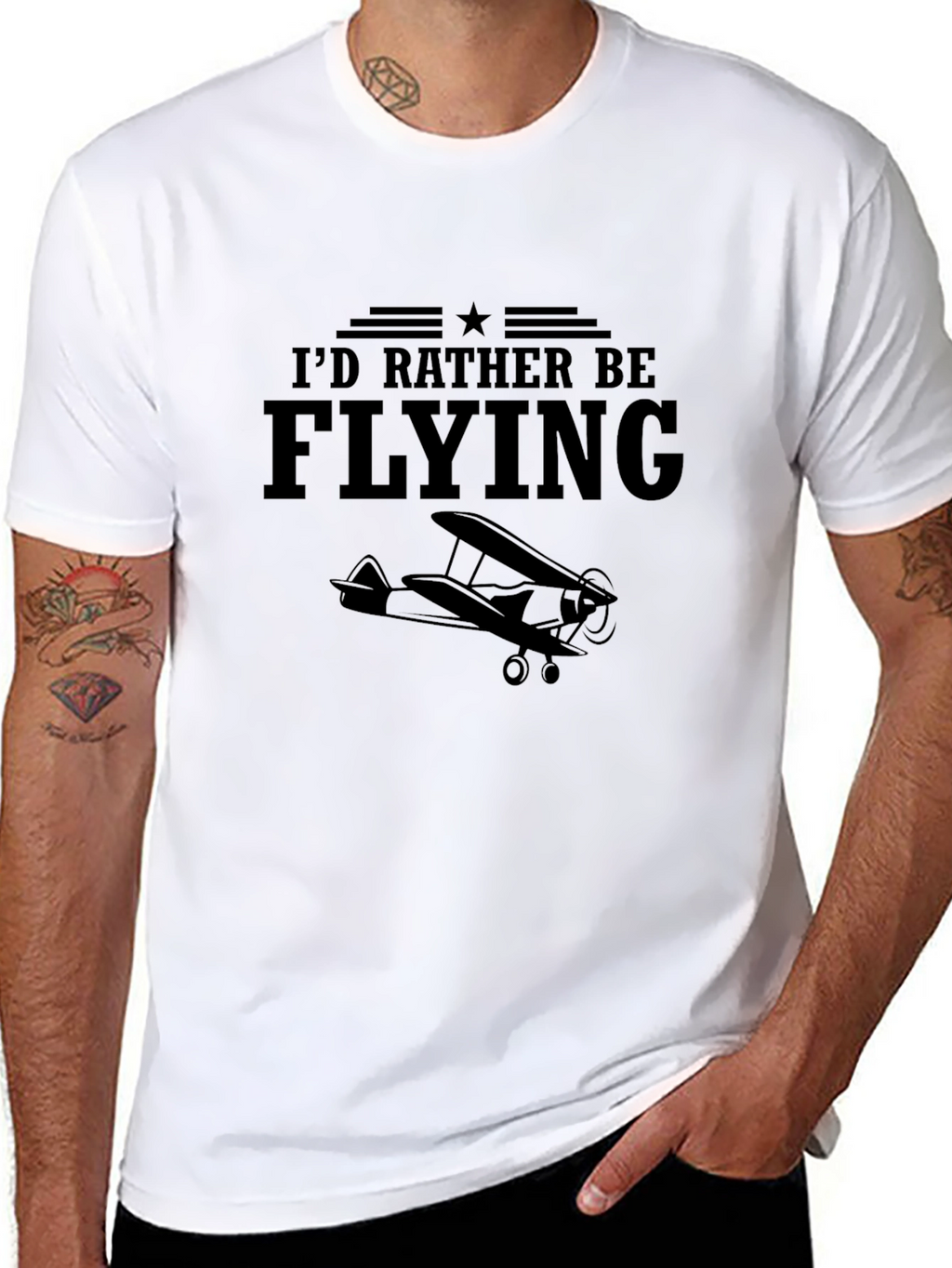 Id Rather Be Flying T-Shirt Aviation Airplane Tee