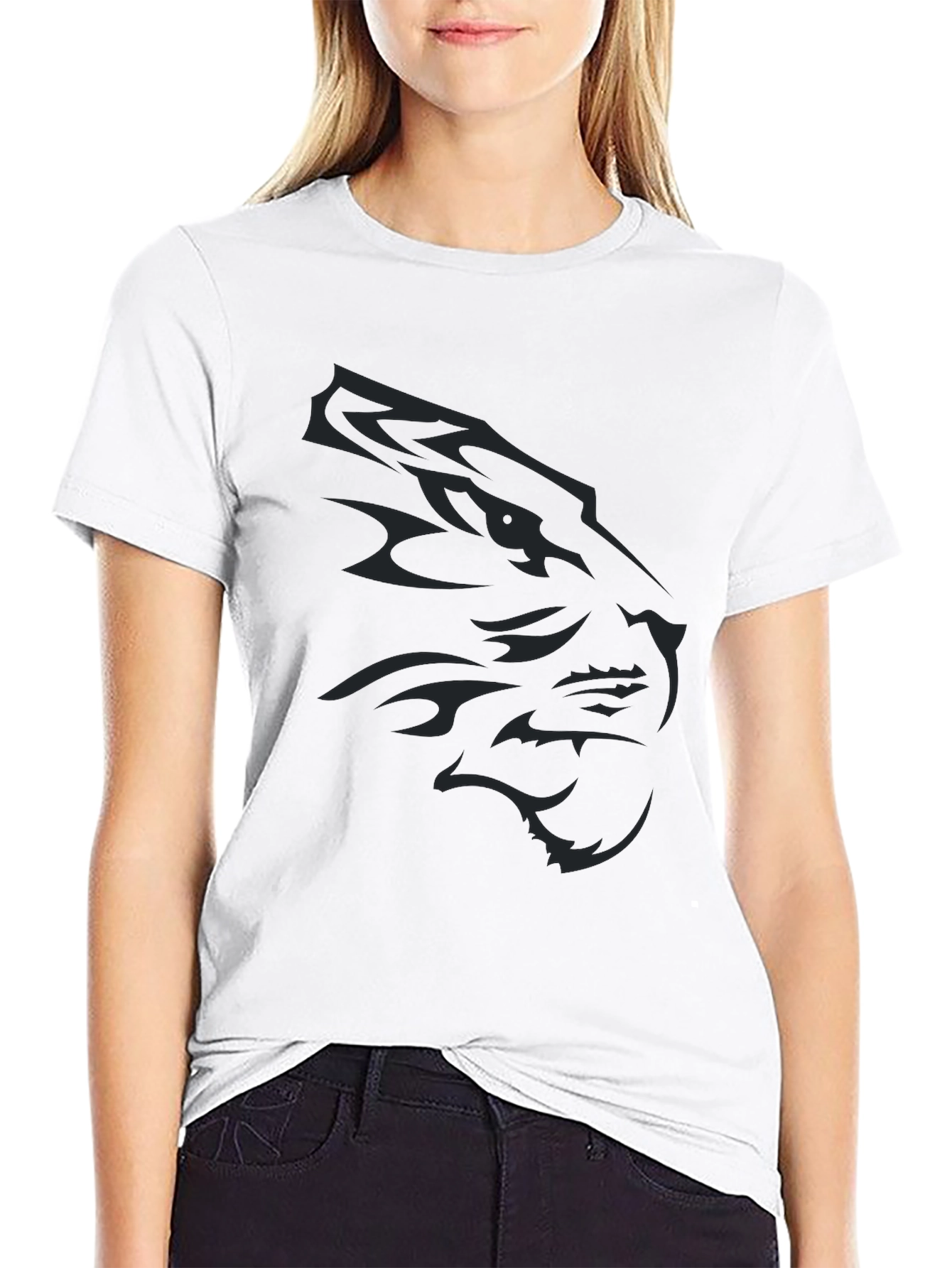 Mens Black T-Shirt with Animal Graphic