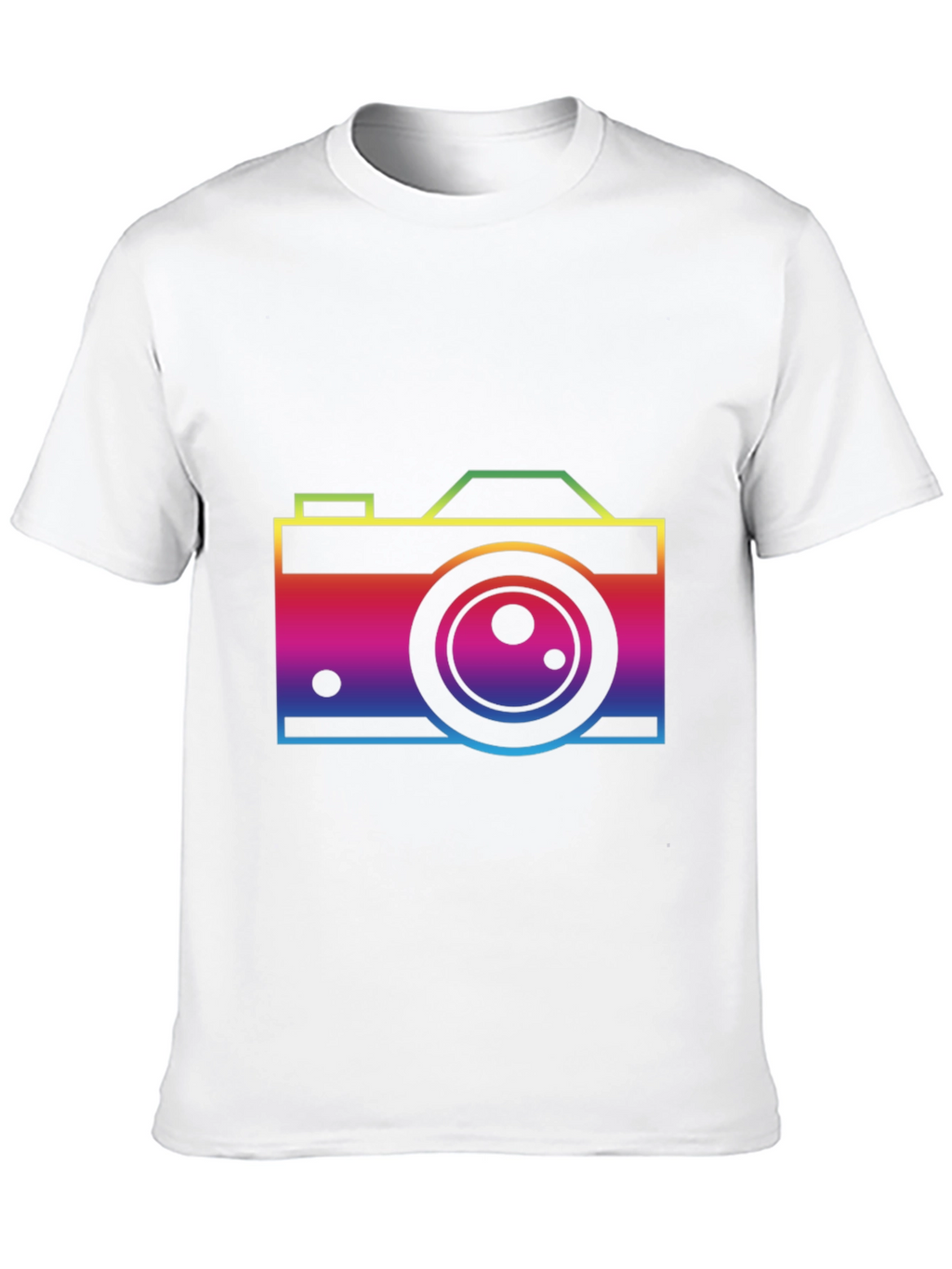 Rainbow Camera Graphic T-Shirt - Black Cotton Tee