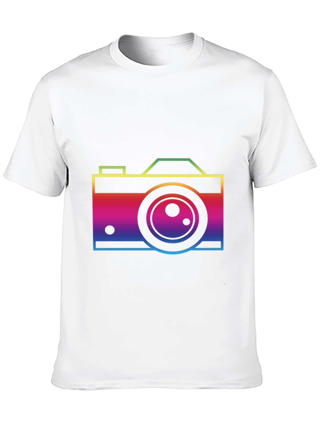 Rainbow Camera Graphic T-Shirt - Black Cotton Tee