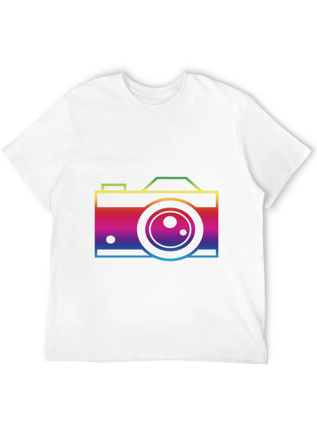 Rainbow Camera Graphic T-Shirt - Black Cotton Tee