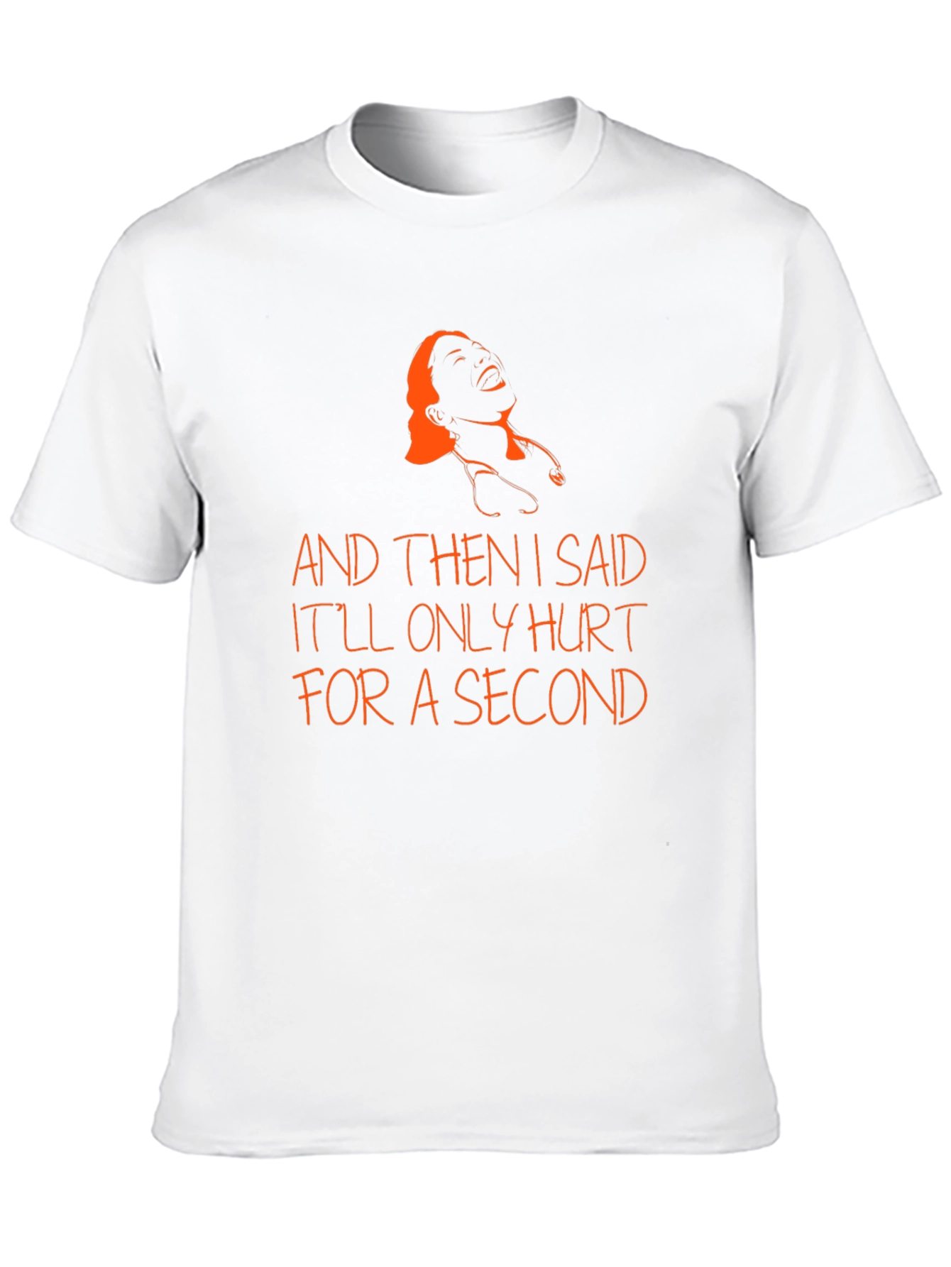 Funny Black T-Shirt with Orange Text and Design