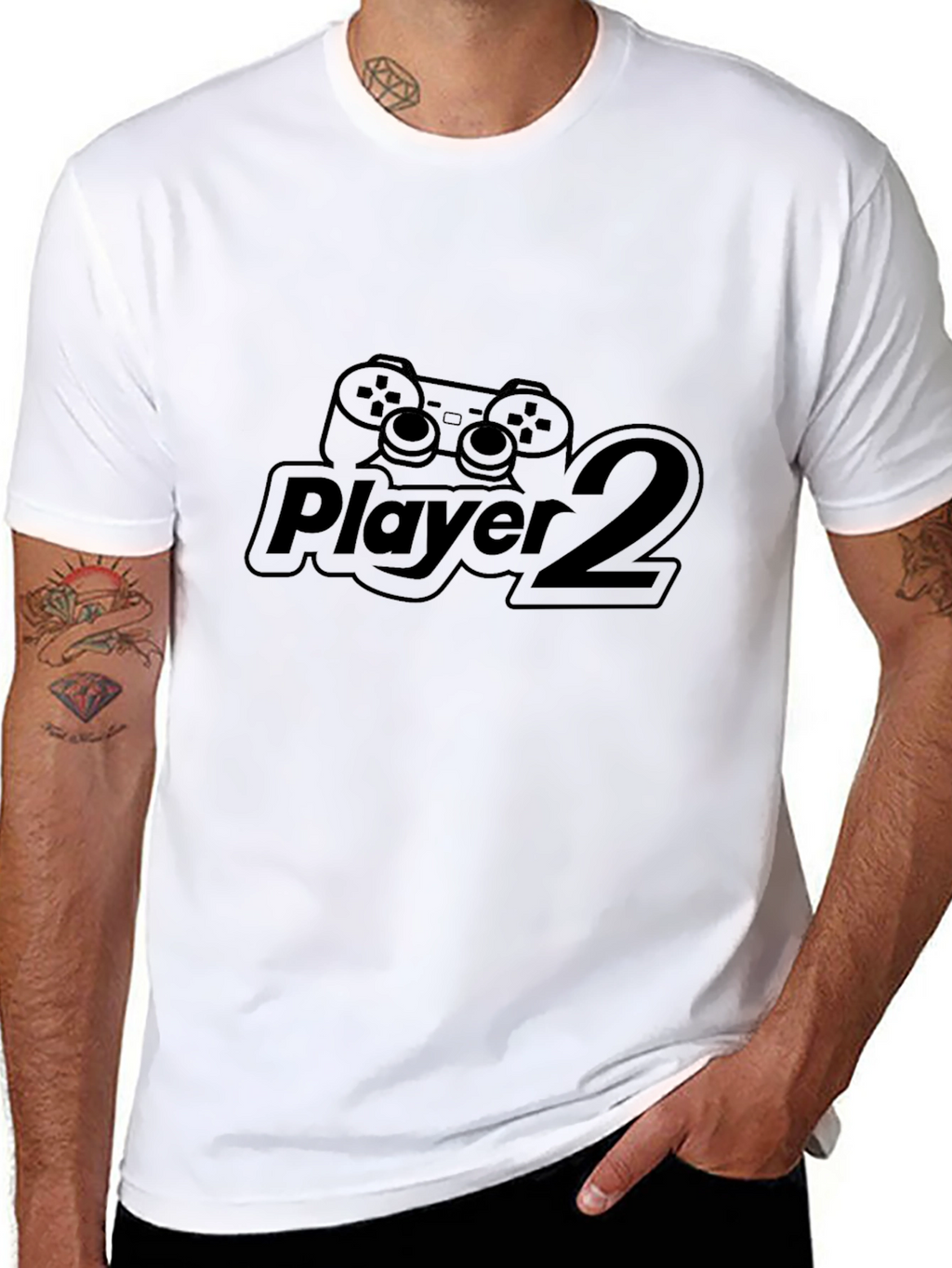 Player 2 Black T-Shirt - Gamer Style