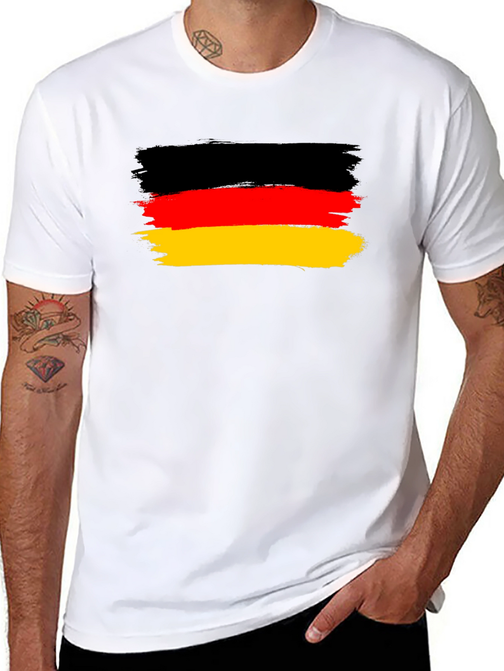 Germany Flag T-Shirt: Black Cotton Blend Tee
