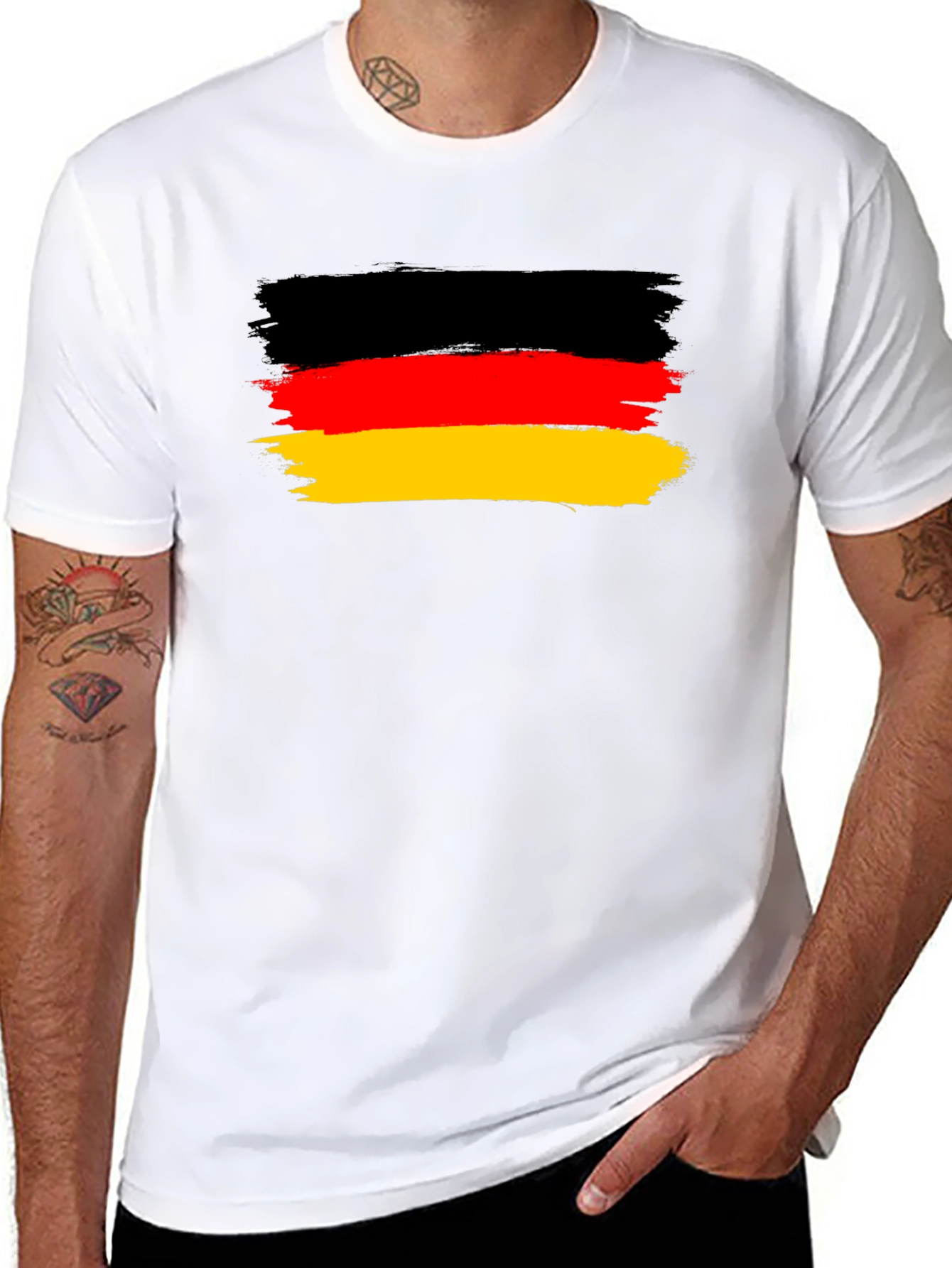 Germany Flag T-Shirt: Black Cotton Blend Tee