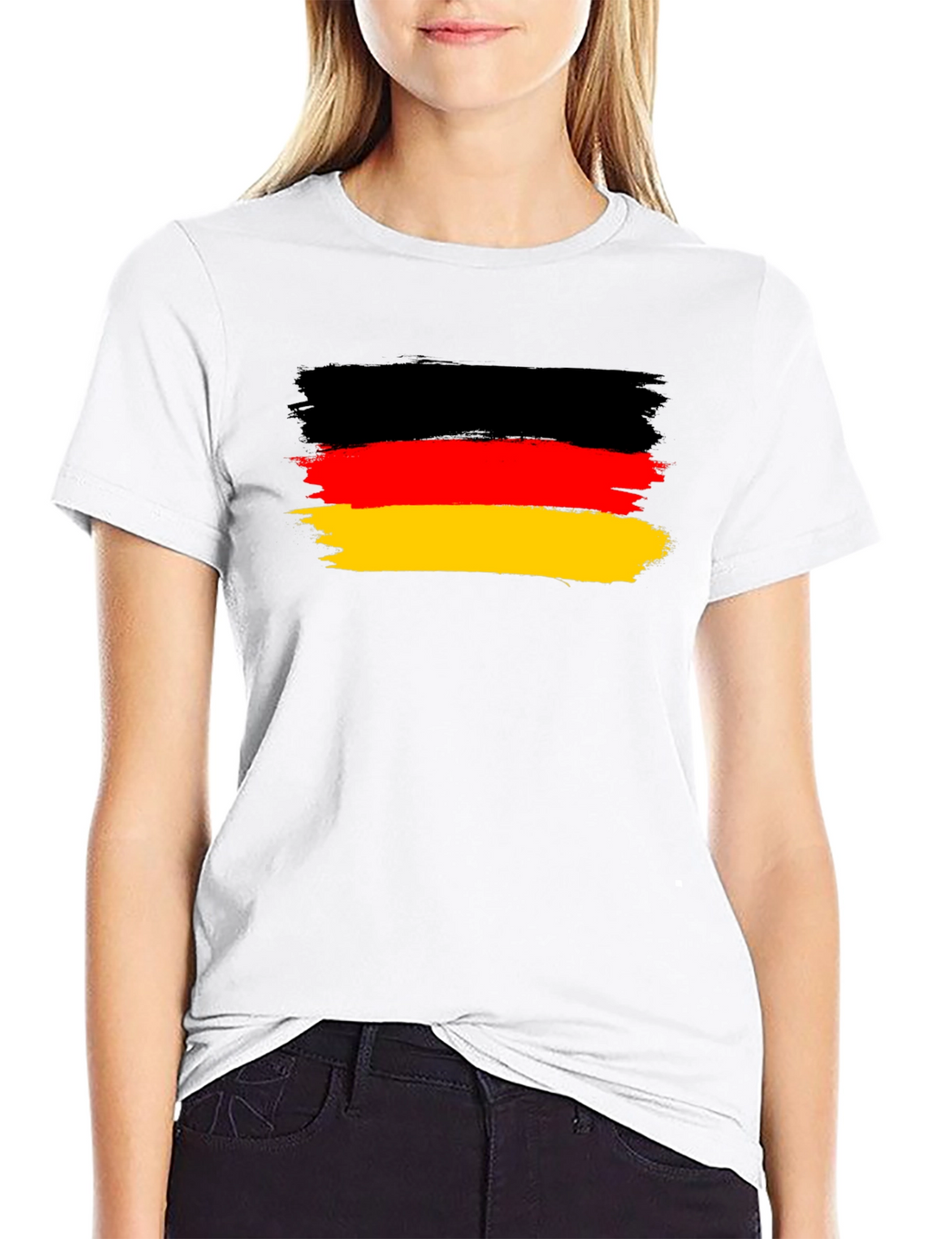 Germany Flag T-Shirt: Black Cotton Blend Tee
