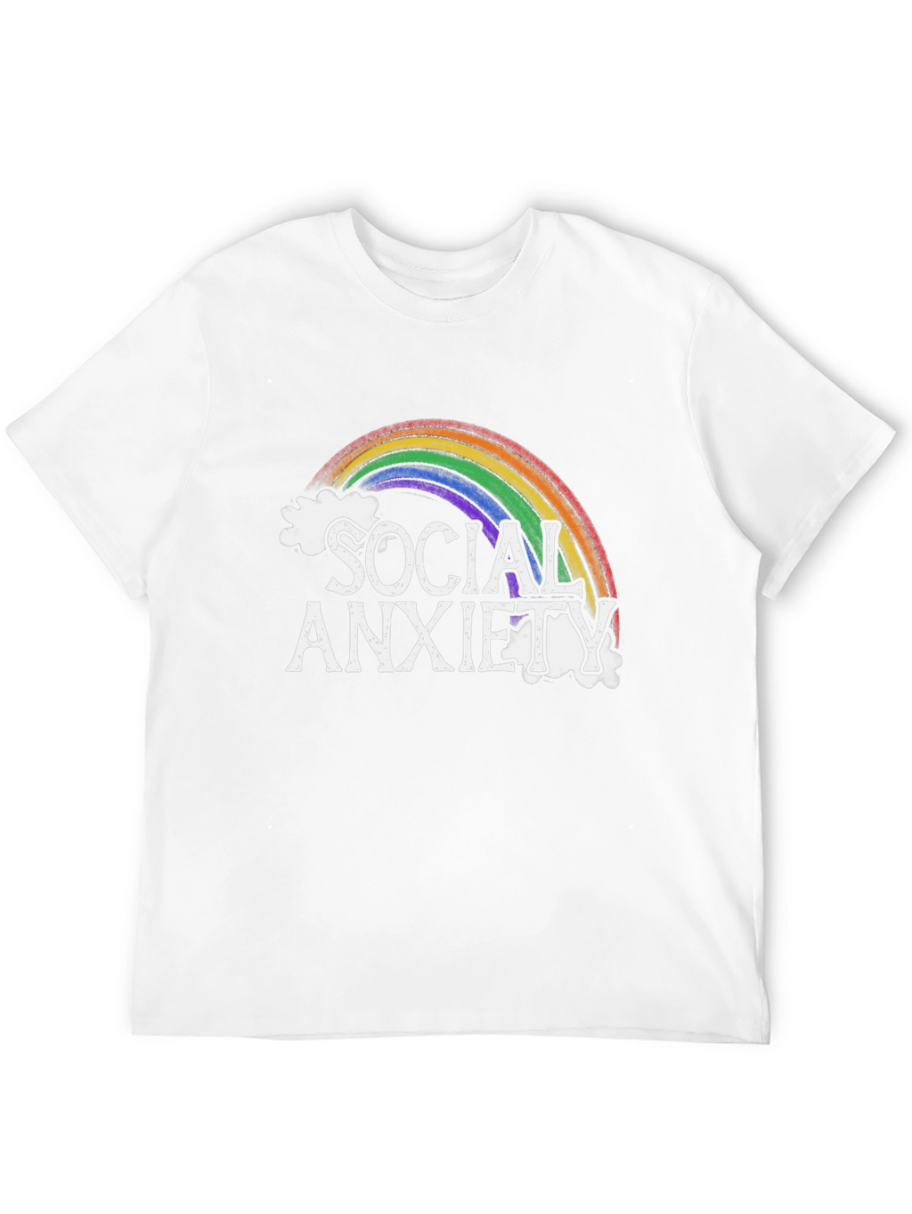 Social Anxiety Rainbow Graphic T-Shirt