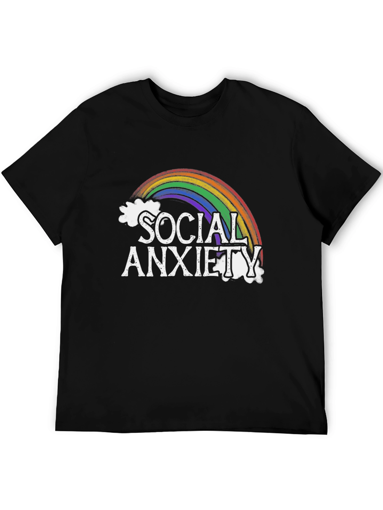 Social Anxiety Rainbow Graphic T-Shirt