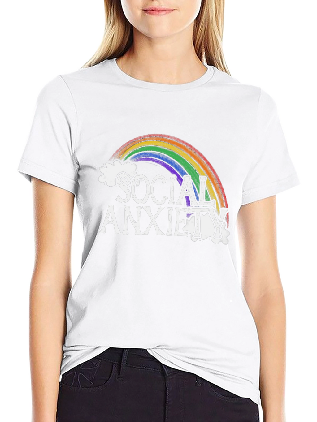 Social Anxiety Rainbow Graphic T-Shirt