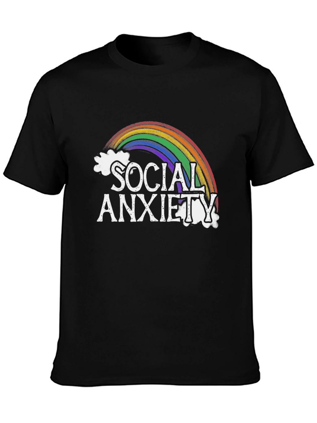 Social Anxiety Rainbow Graphic T-Shirt
