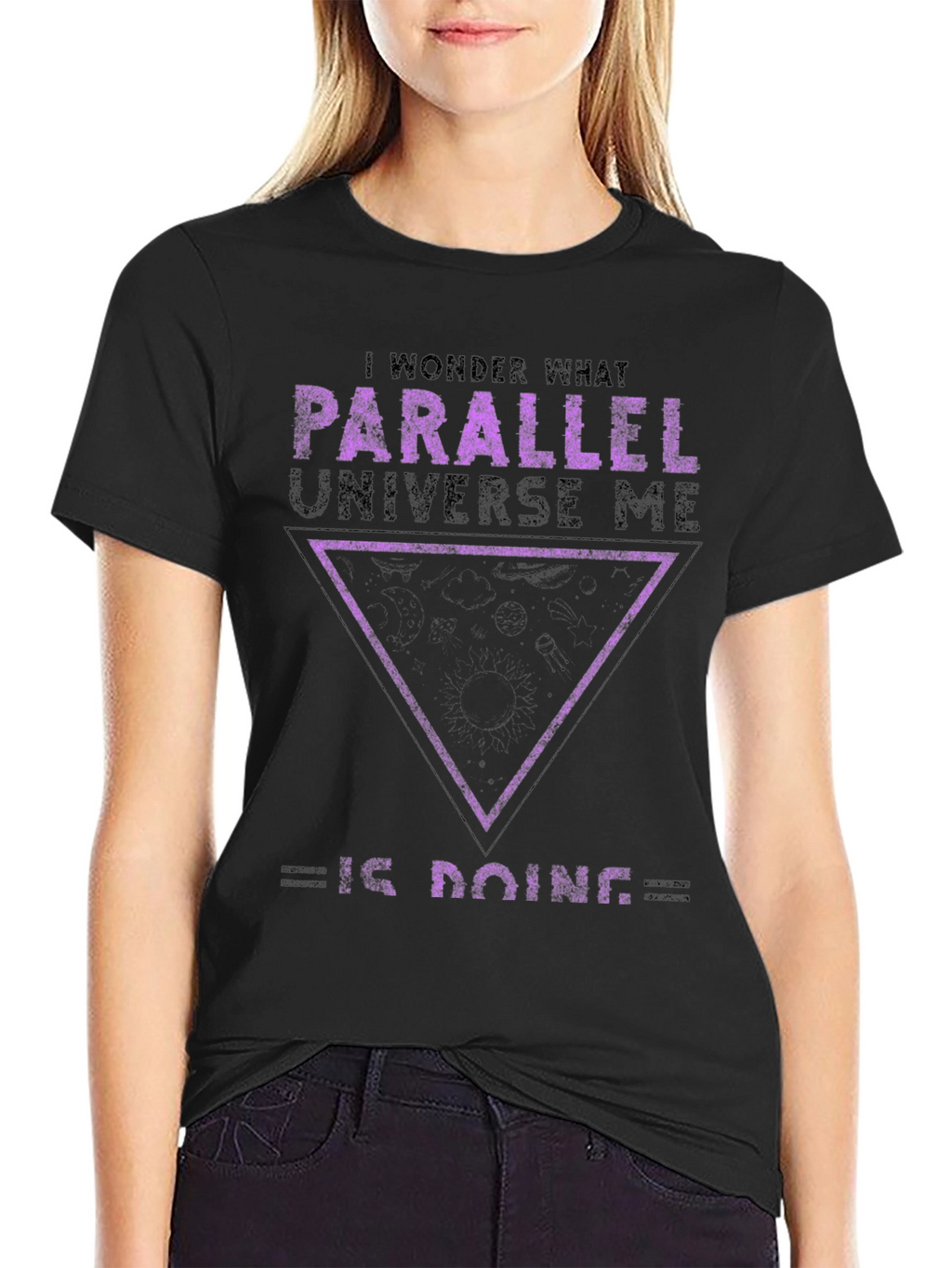 Parallel Universe Me Graphic T-Shirt - Black Cotton Tee