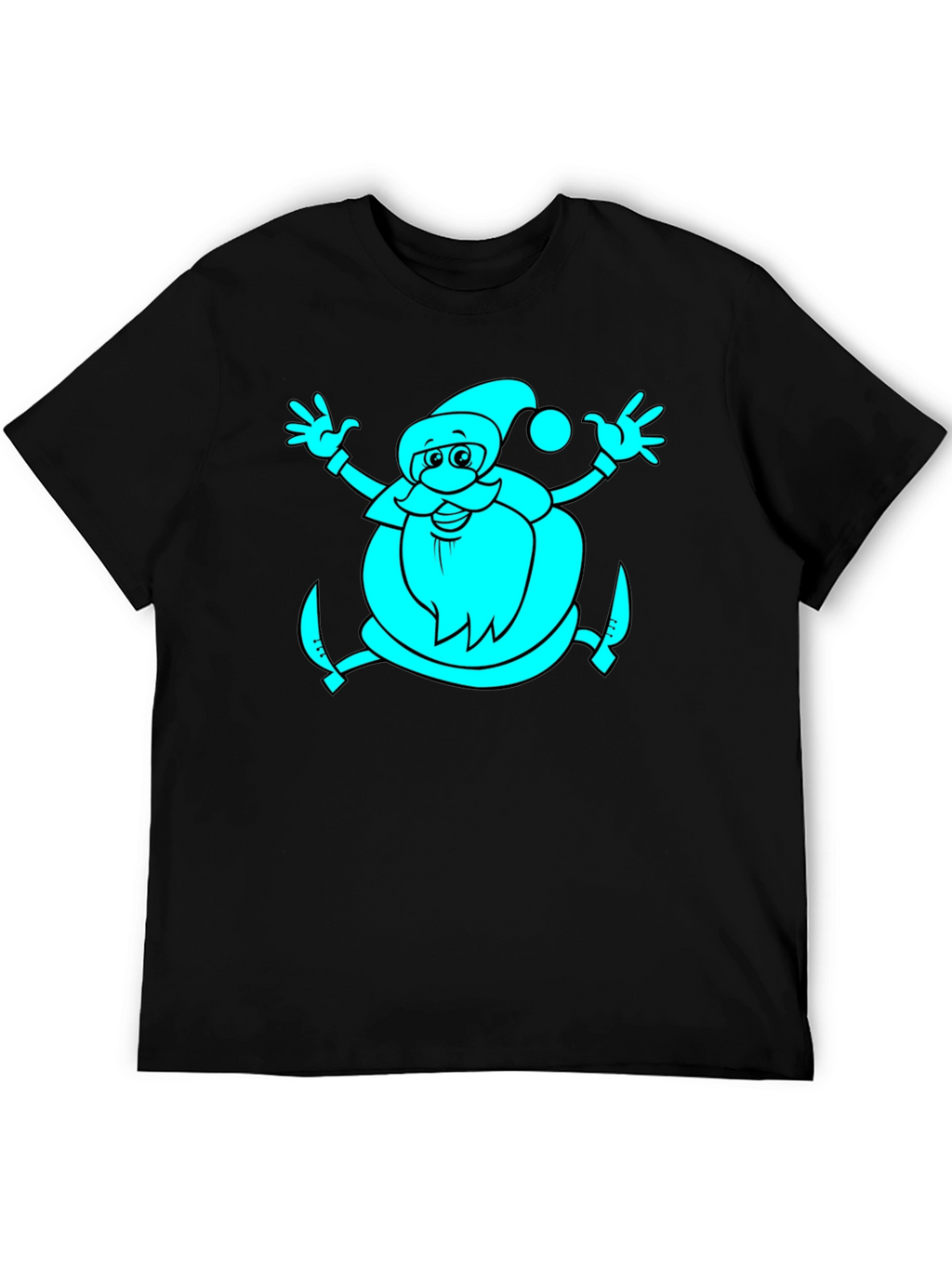 Santa Graphic Black T-Shirt