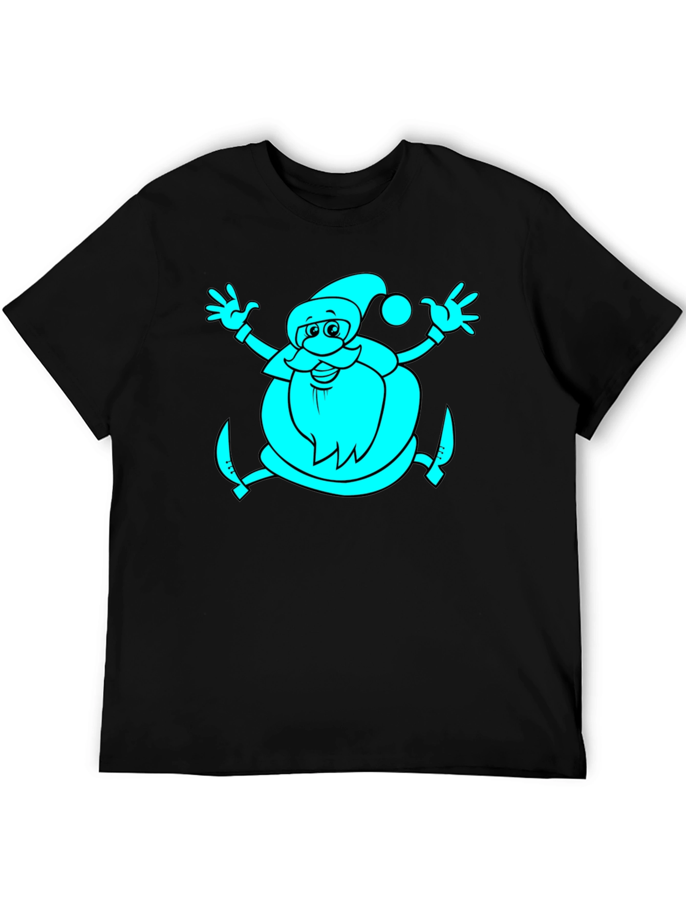 Santa Graphic Black T-Shirt