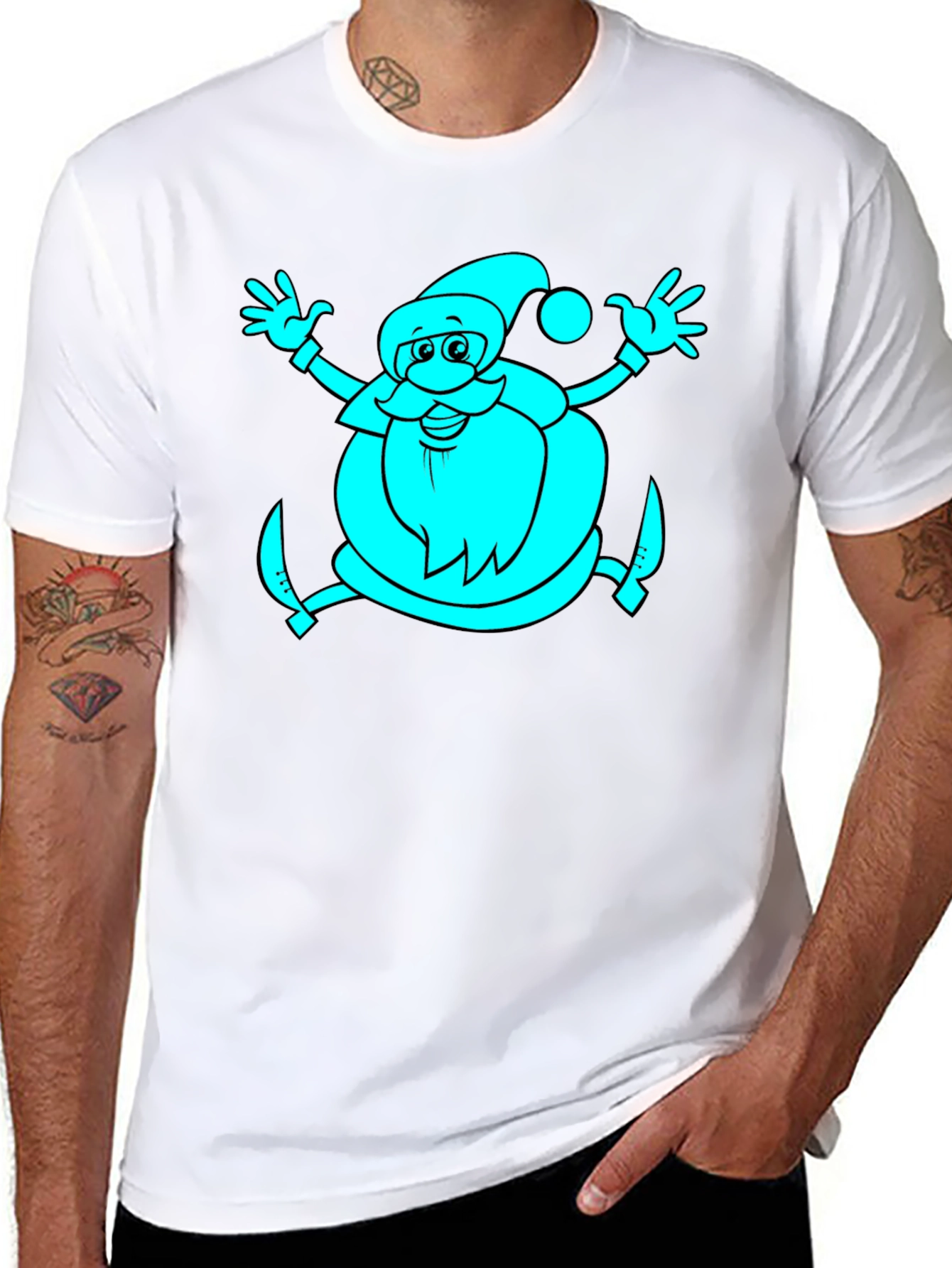 Santa Graphic Black T-Shirt