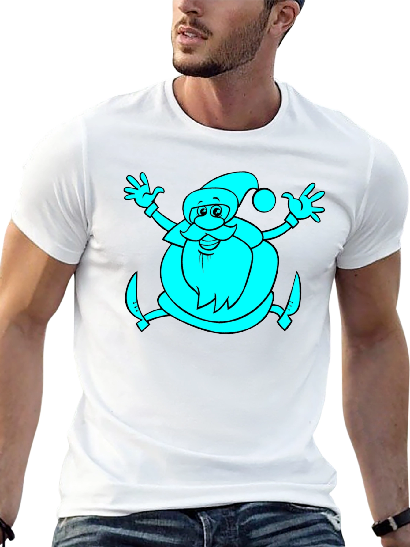 Santa Graphic Black T-Shirt